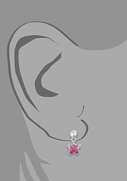 Prinzessin Lillifee Paar Ohrhänger »Schmetterling, 2033997«, mit Preciosa  Crystal | BAUR