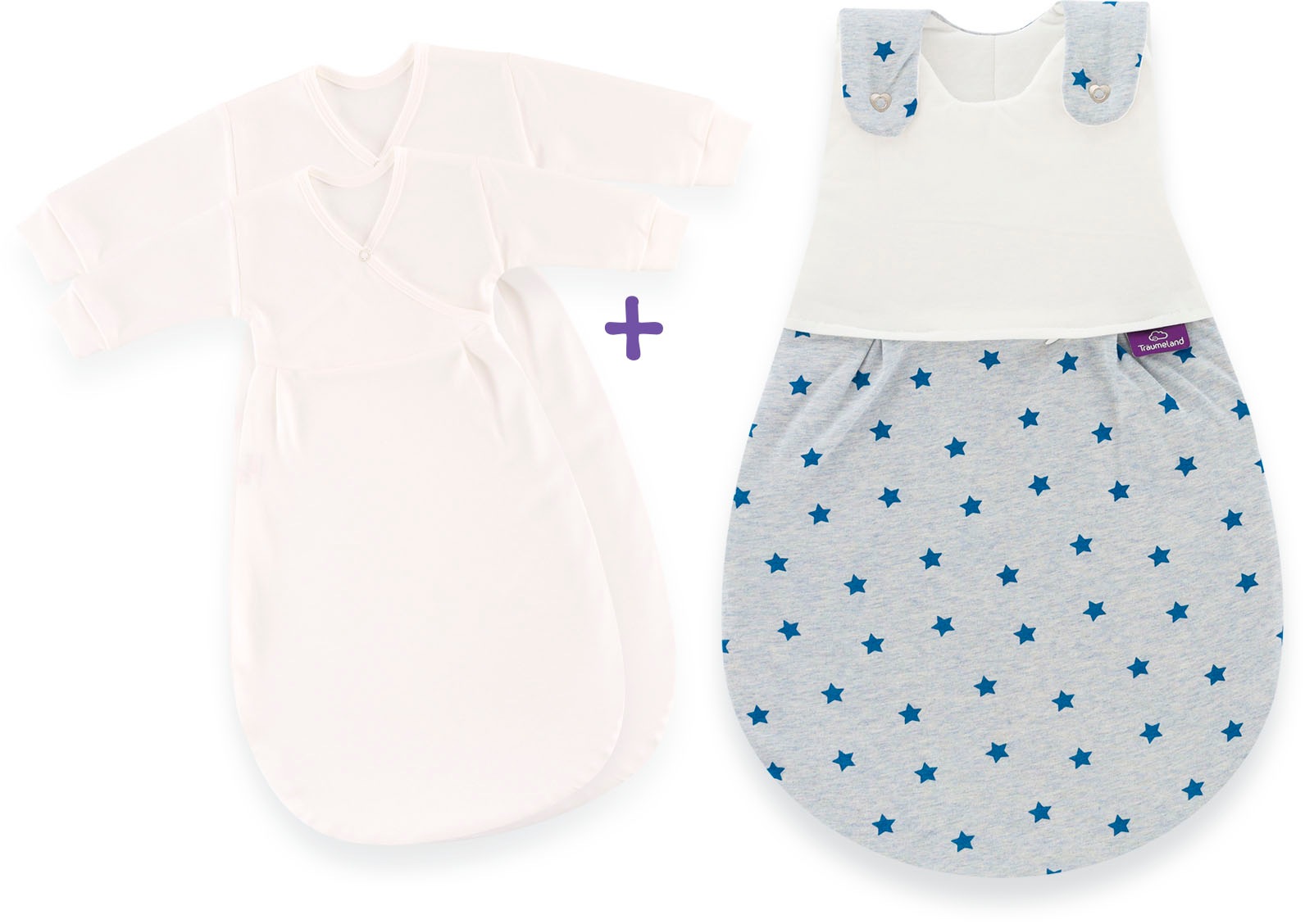 Träumeland Babyschlafsack »3tlg. Set LIEBMICH, Design Sternentraum blau«