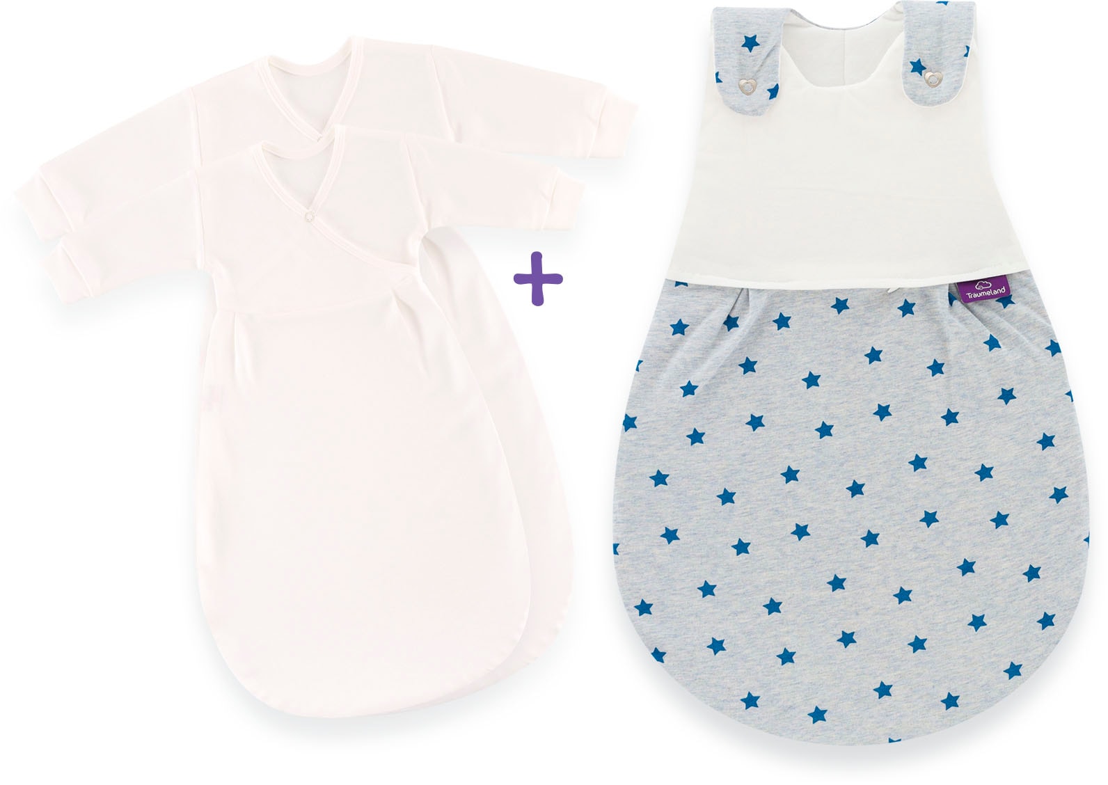 Träumeland Babyschlafsack "3tlg. Set LIEBMICH, Design Sternentraum blau", (3 tlg.)