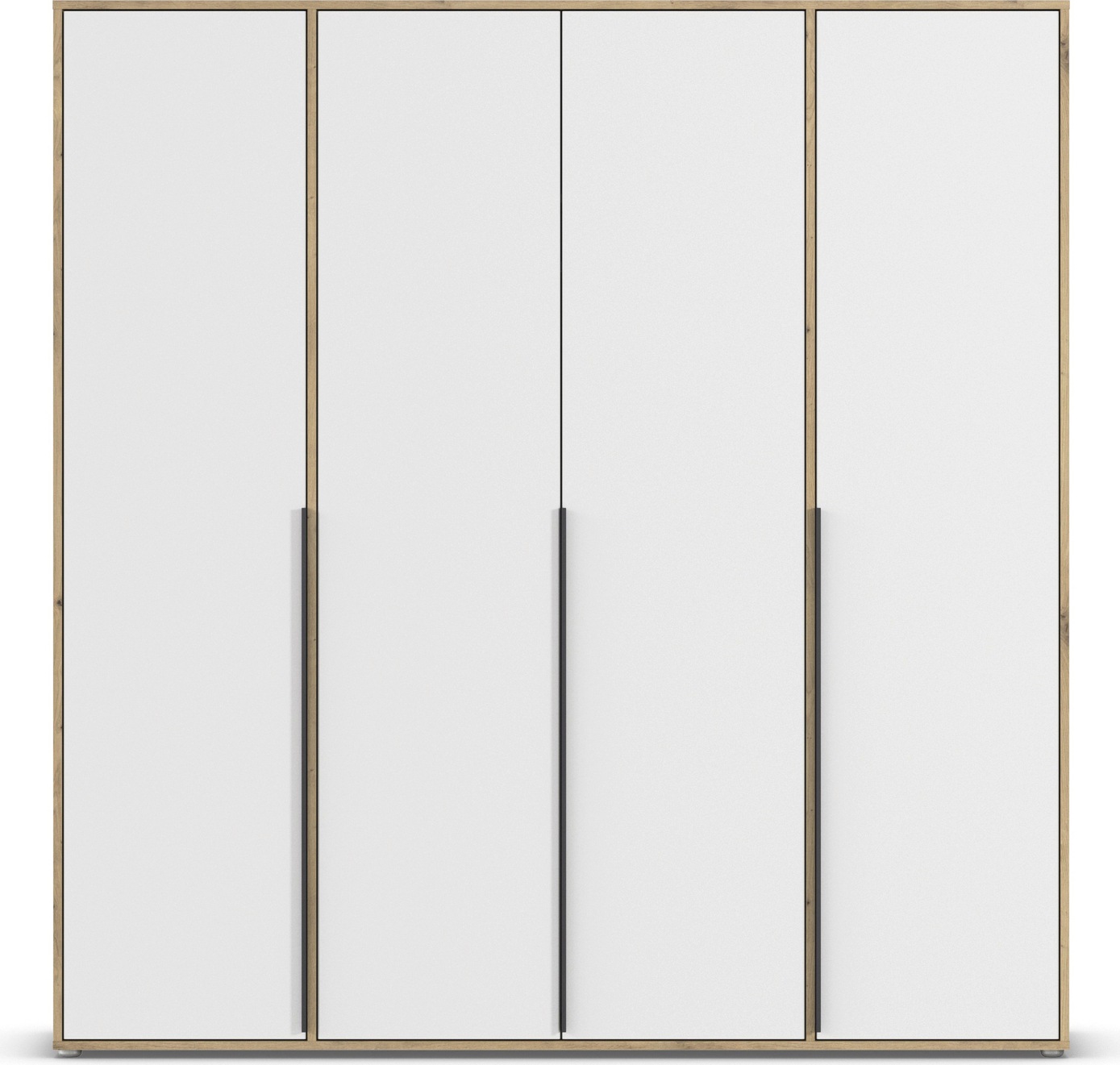 rauch Drehtürenschrank »Kleiderschrank Schrank Garderobe Wäscheschrank NAGATA viel Stauraum«, (in 3 verschiedenen Ausstattungen BASIC/CLASSIC/PREMIUM), mit modernen Stangengriffen in Graumetallic TOPSELLER MADE IN GERMANY