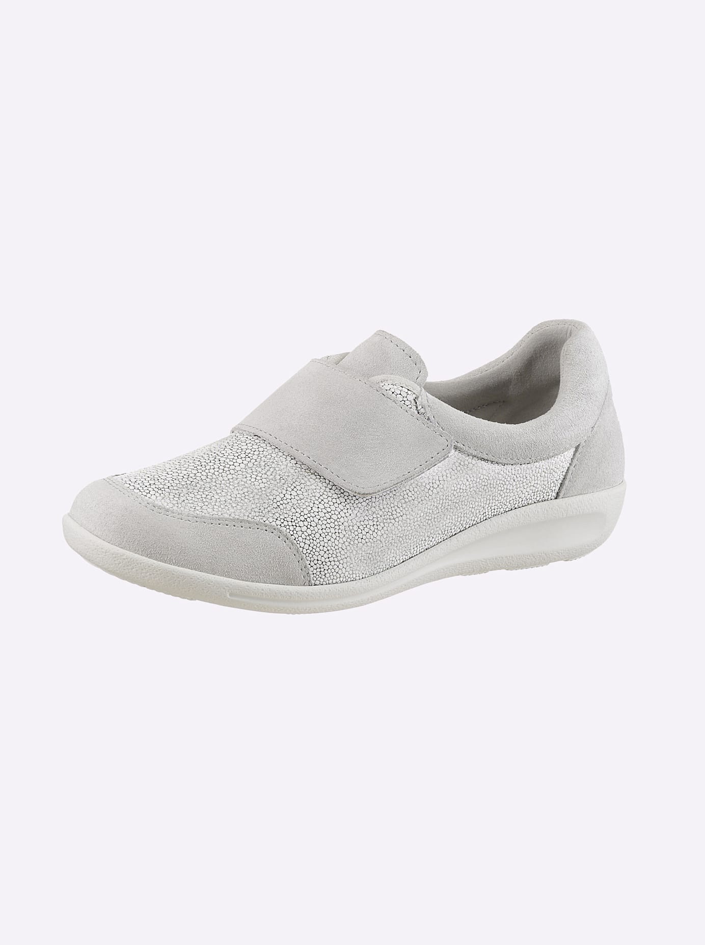 Klettschuh CLASSIC BASICS, Damen, Gr. 37, ecru, Glattleder, Nubukleder, Basic, Schuhe Klettschuh