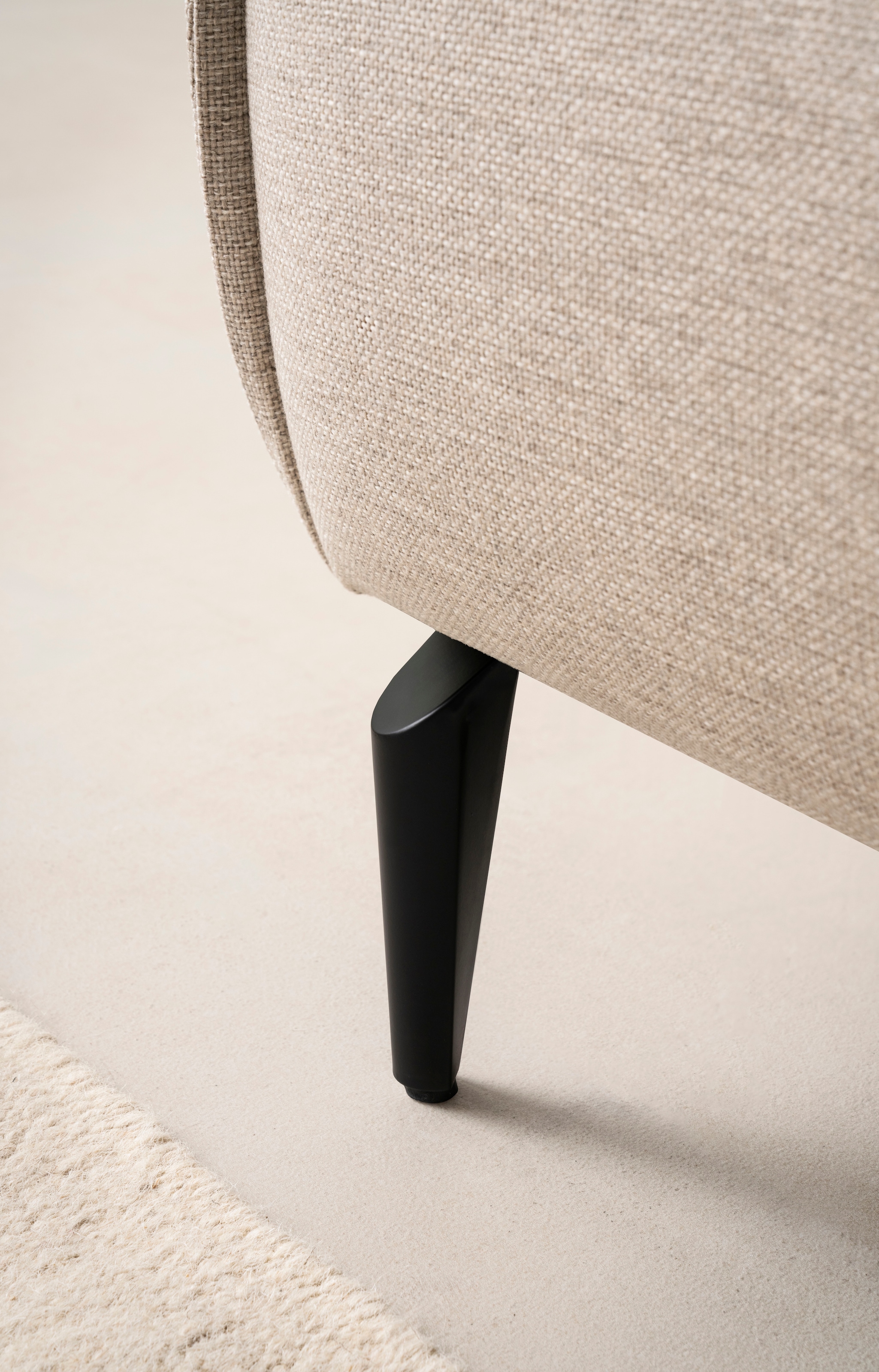 andas Ecksofa »TVINNU, L-Form, 275cm, in Cord und Leinenoptik« wahlweise Recamiere rechts/links, schwarze Füße, bequemer Sitzkomfort