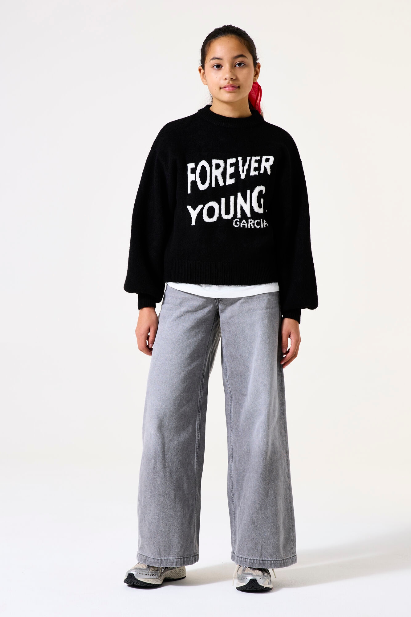 Garcia Rundhalspullover , mit Schriftzug for GIRLS
