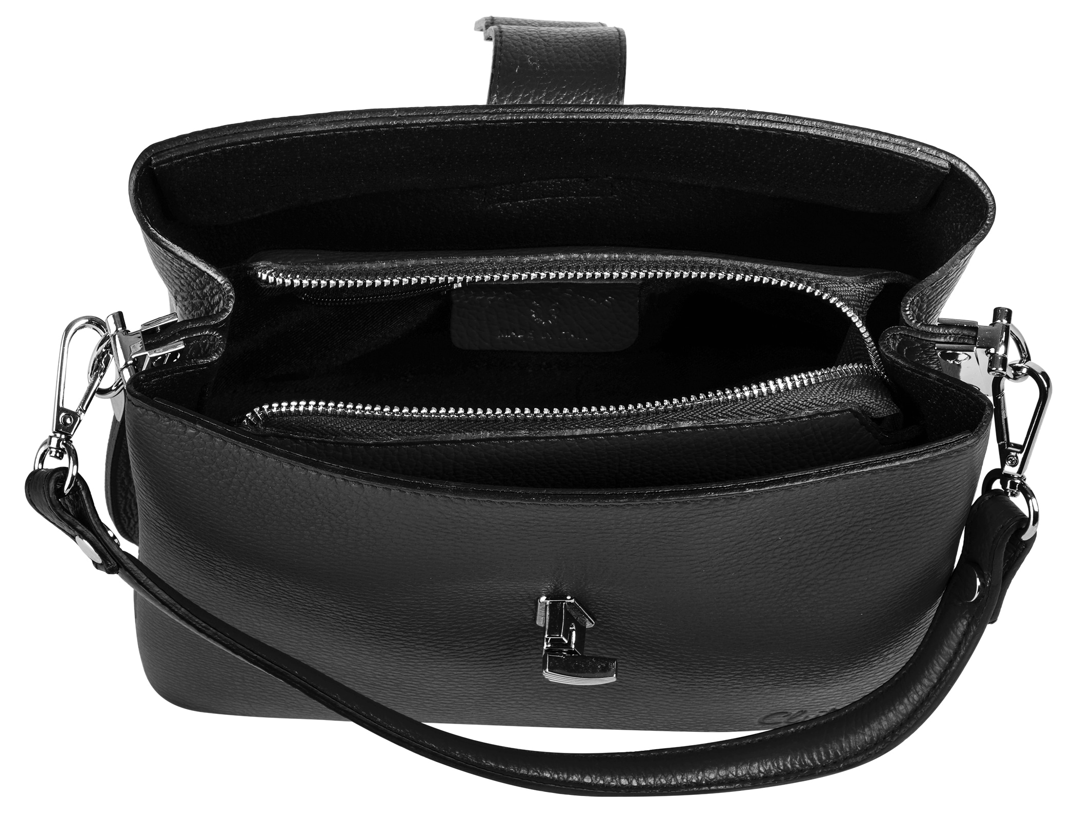 Cluty Umhängetasche, echt Leder, Made in Italy