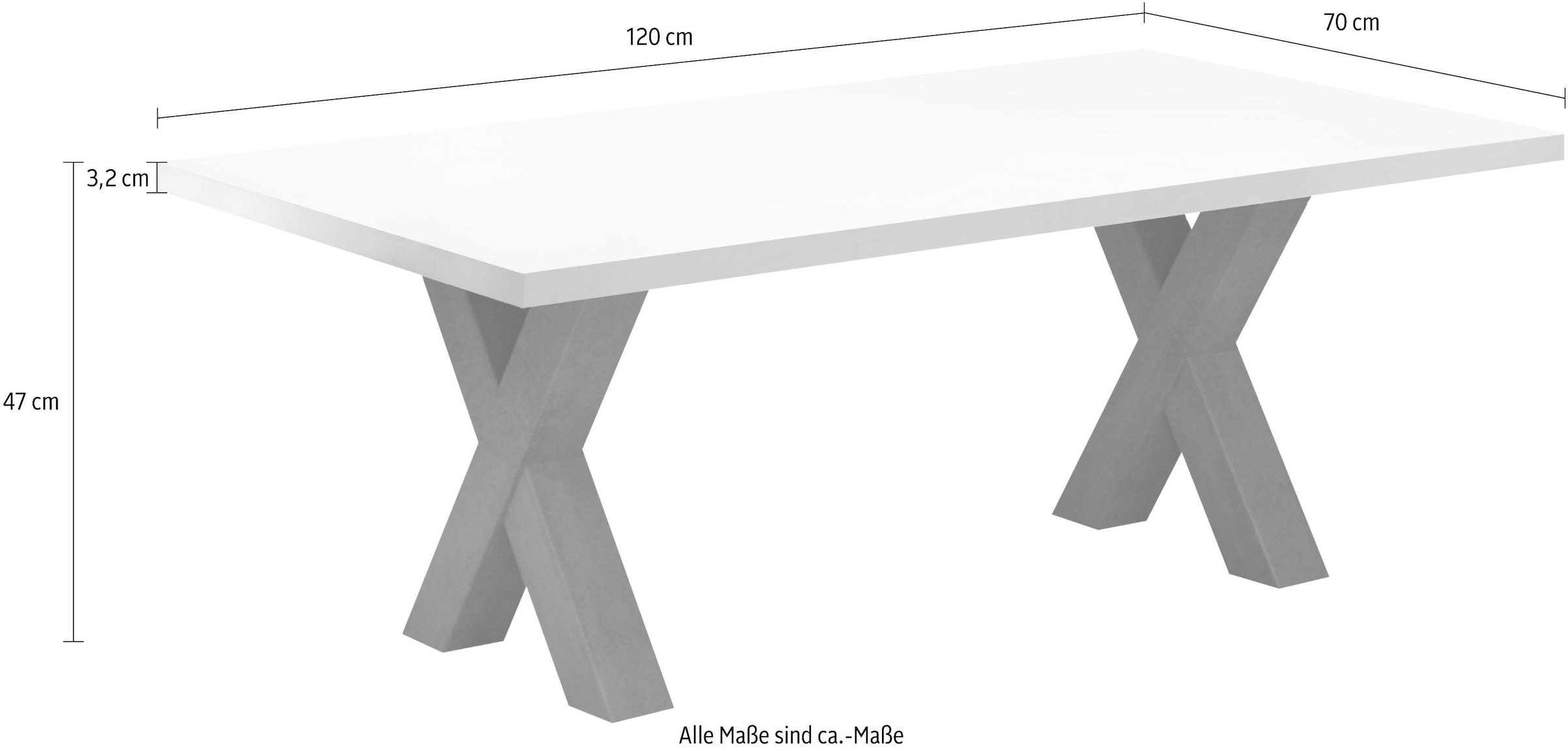 Mäusbacher Couchtisch »Mister X-CT 120 TOPSELLER!«, (OTTOs Choice), Mäusbacher Couchtisch mit X Gestell. Breite 120 cm
