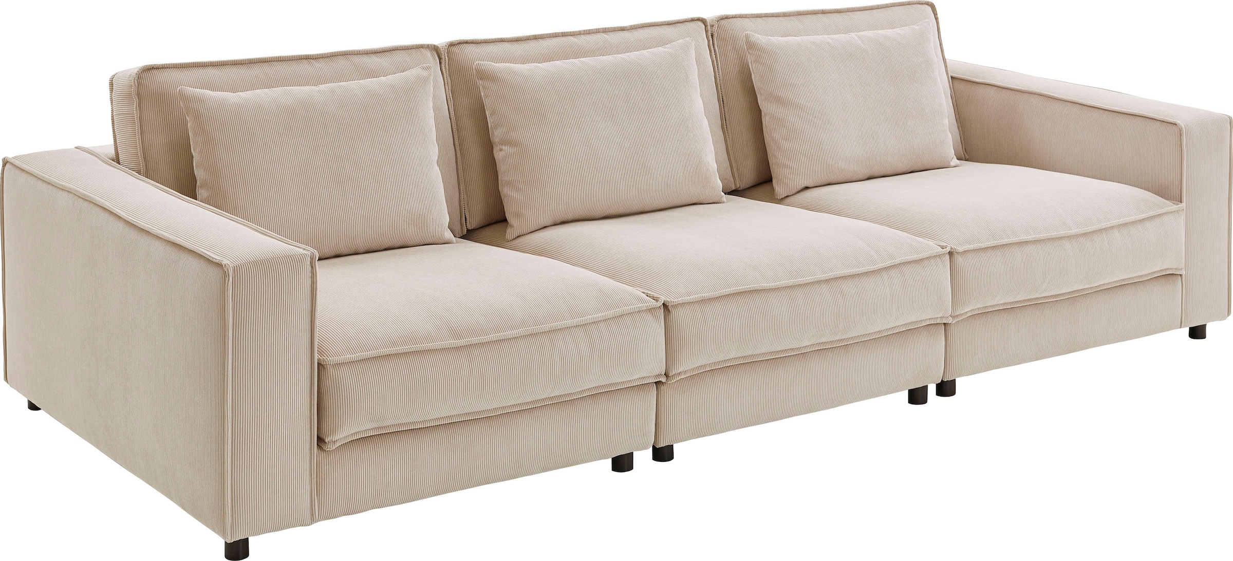 ATLANTIC home collection 3-Sitzer »Valan«, XXL-Sitzfläche, mit Cord-Bezug, frei stellbar, mit Wellenunterfederung