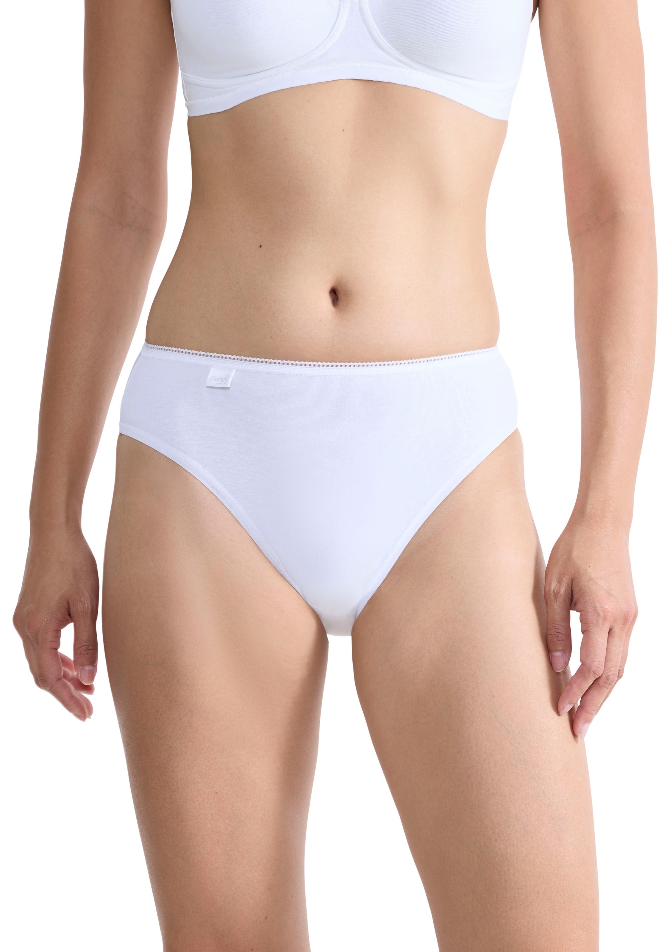 sloggi Taillenslip »24/7 Cotton« 3er Pack,  elastischer Bund mit Spitze, flache Nähte, Baumwollmischung, weich