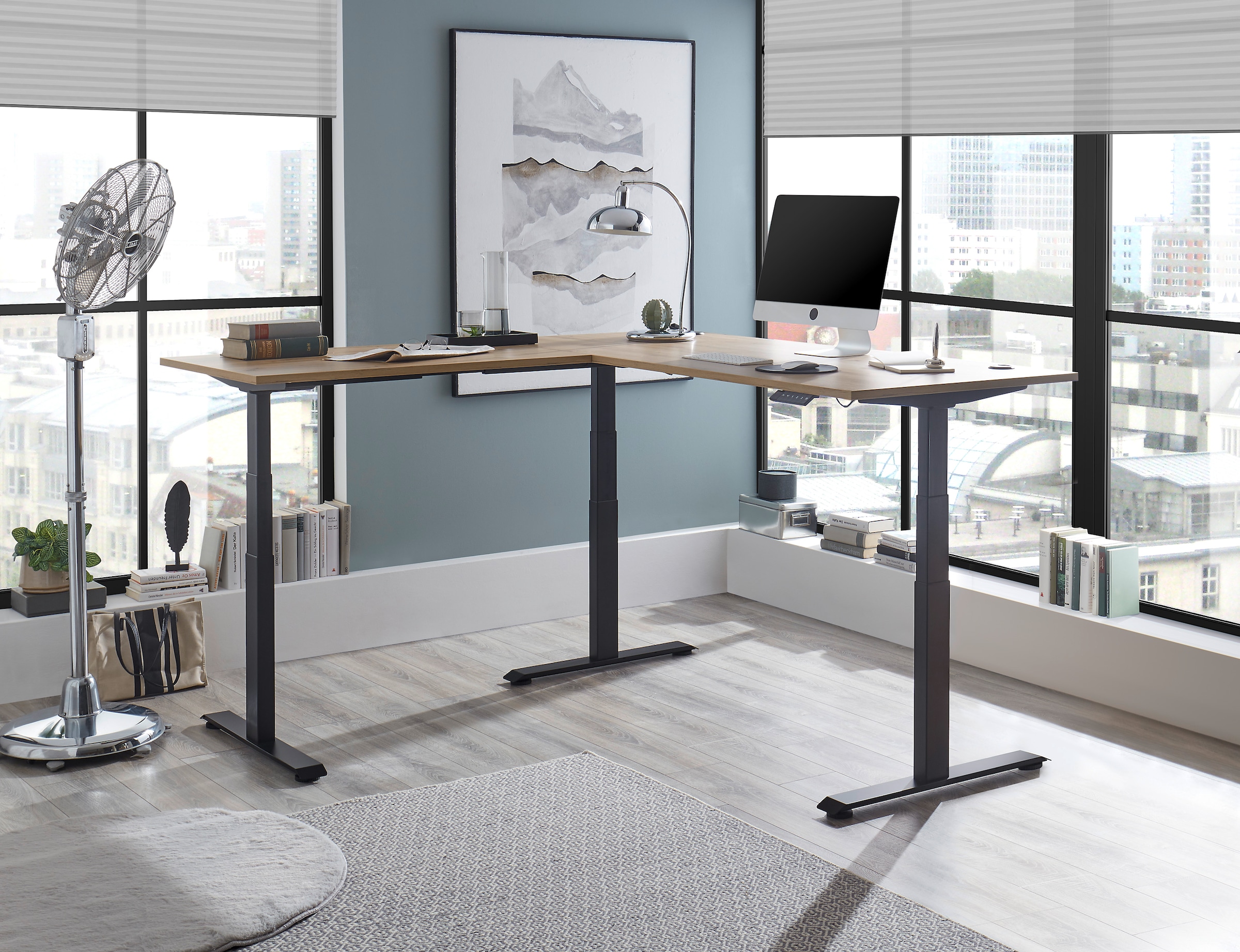 BEGA OFFICE Eckschreibtisch »Ben«, (1 St.), elektrisch höhenverstellbarer Desk mit 4 Memory Tasten, 180x177 cm