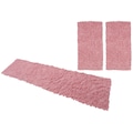 Böing Carpet Bettumrandung »Flokati 1500 g«, (3 tlg.), Bettvorleger, Läufer-Set, Uni-Farben, reine Wolle, handgewebt