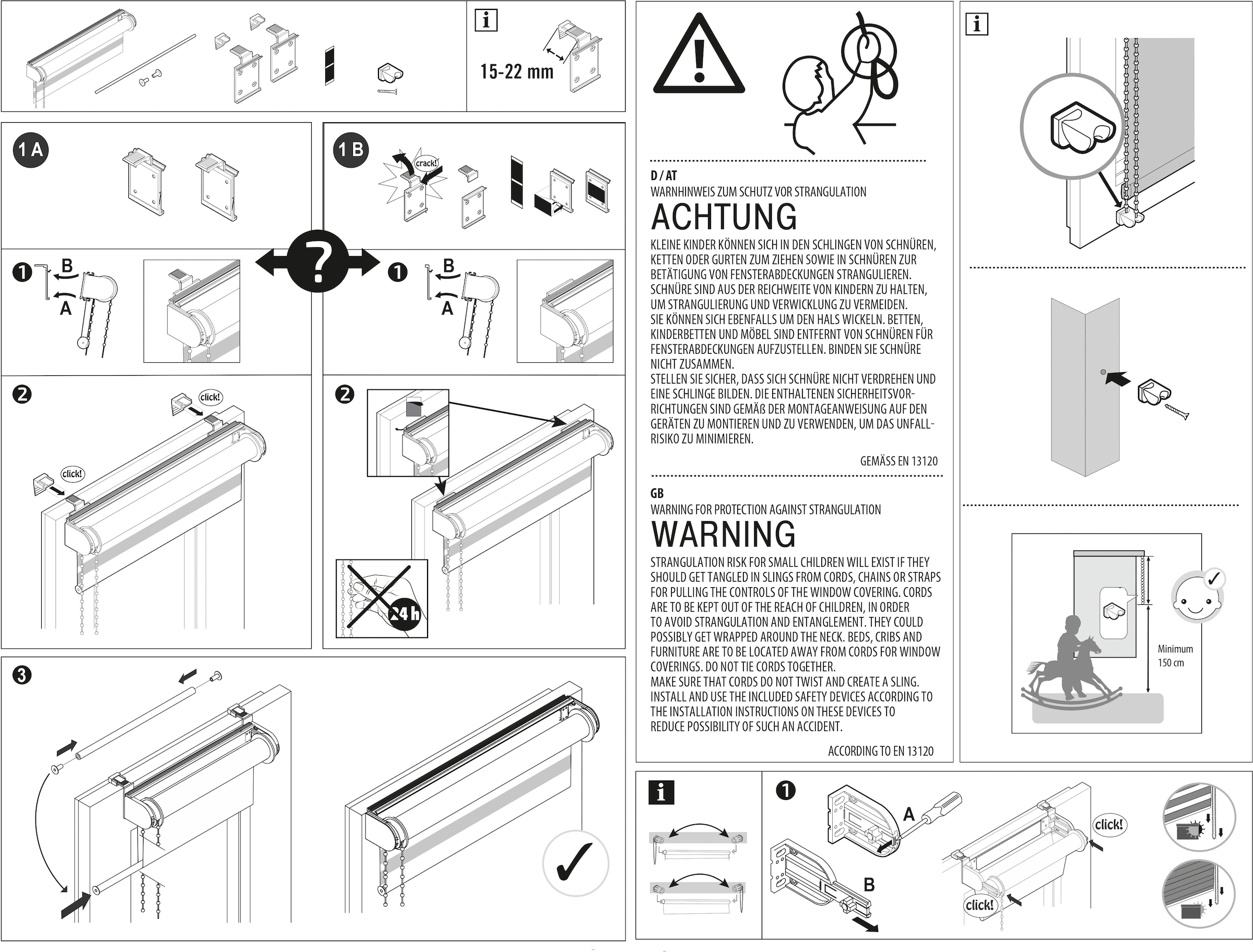 Gardinia Exklusiv Doppelrollo »EASYFIX«, transparent, Sichtschutz, mit Bohren, freihängend, Rollo vormontiert auf Montageschiene
