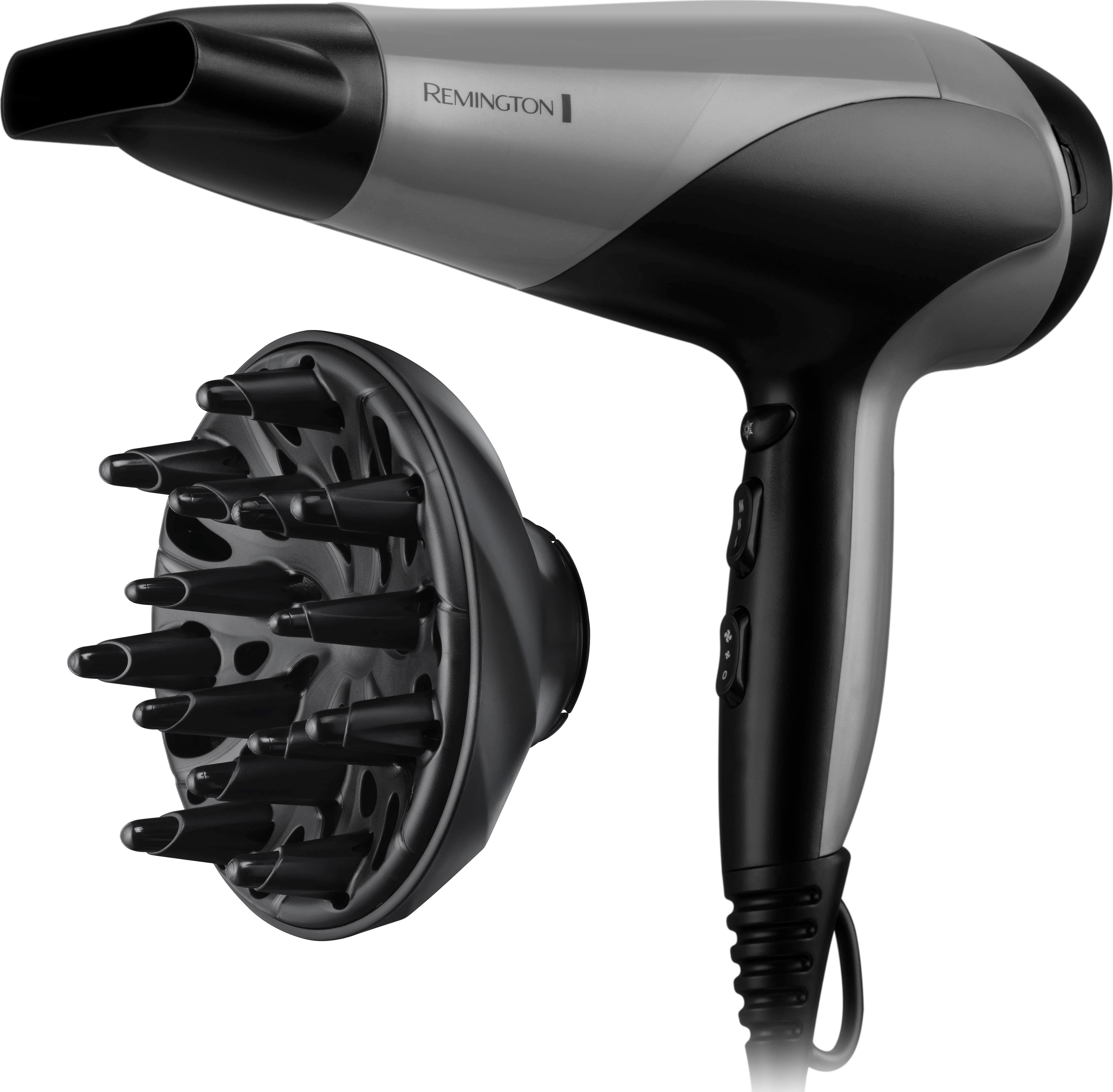 Remington Ionic-Haartrockner "Ionic Dry 2200 D3190S" 2.200 W 2 Aufsätze Schnelles, effizientes Styling, Ionenpflege, Stylingdüse & Diffusor