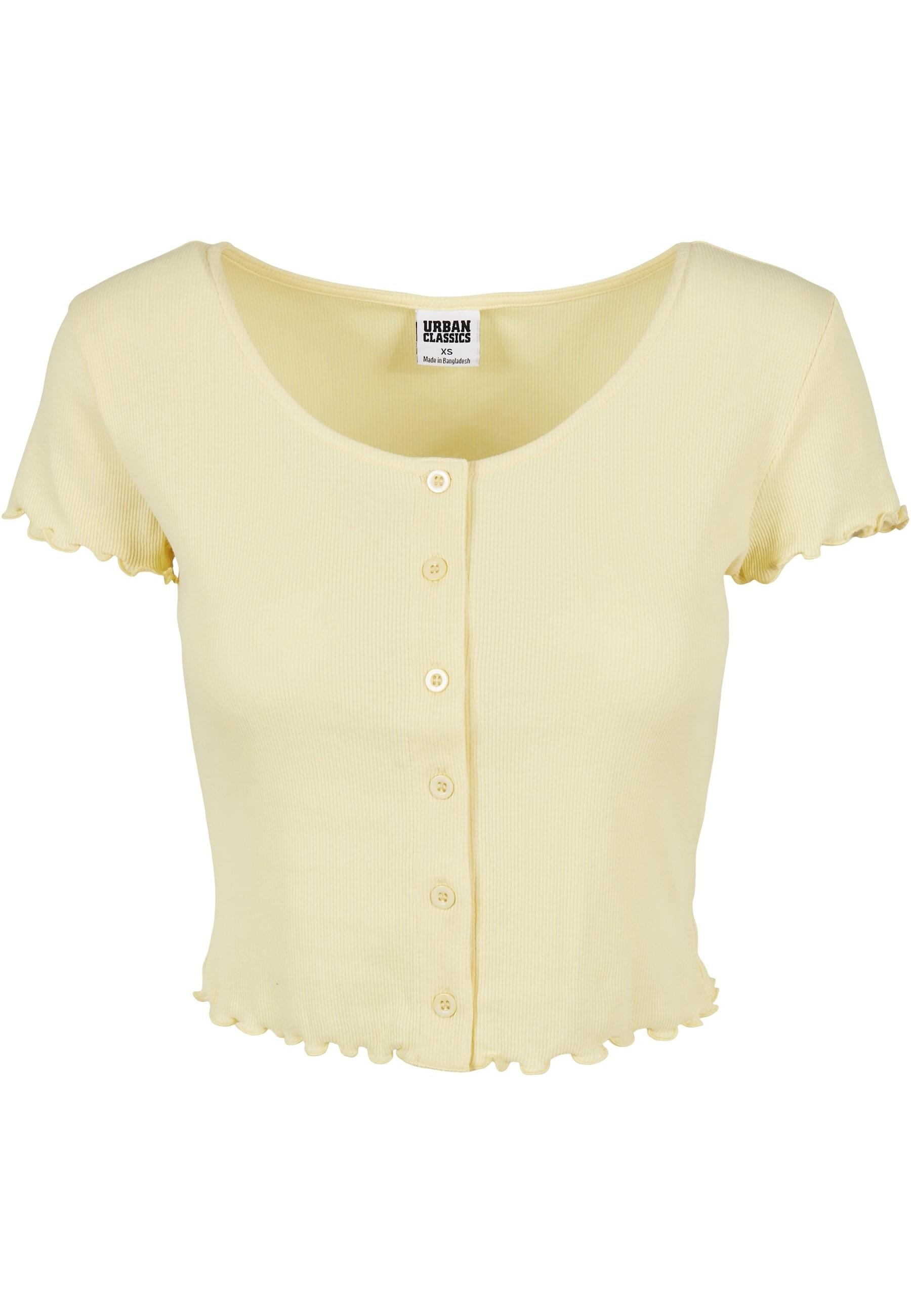 URBAN CLASSICS Kurzarmshirt "Urban Classics Damen Ladies Cropped Button Up günstig online kaufen