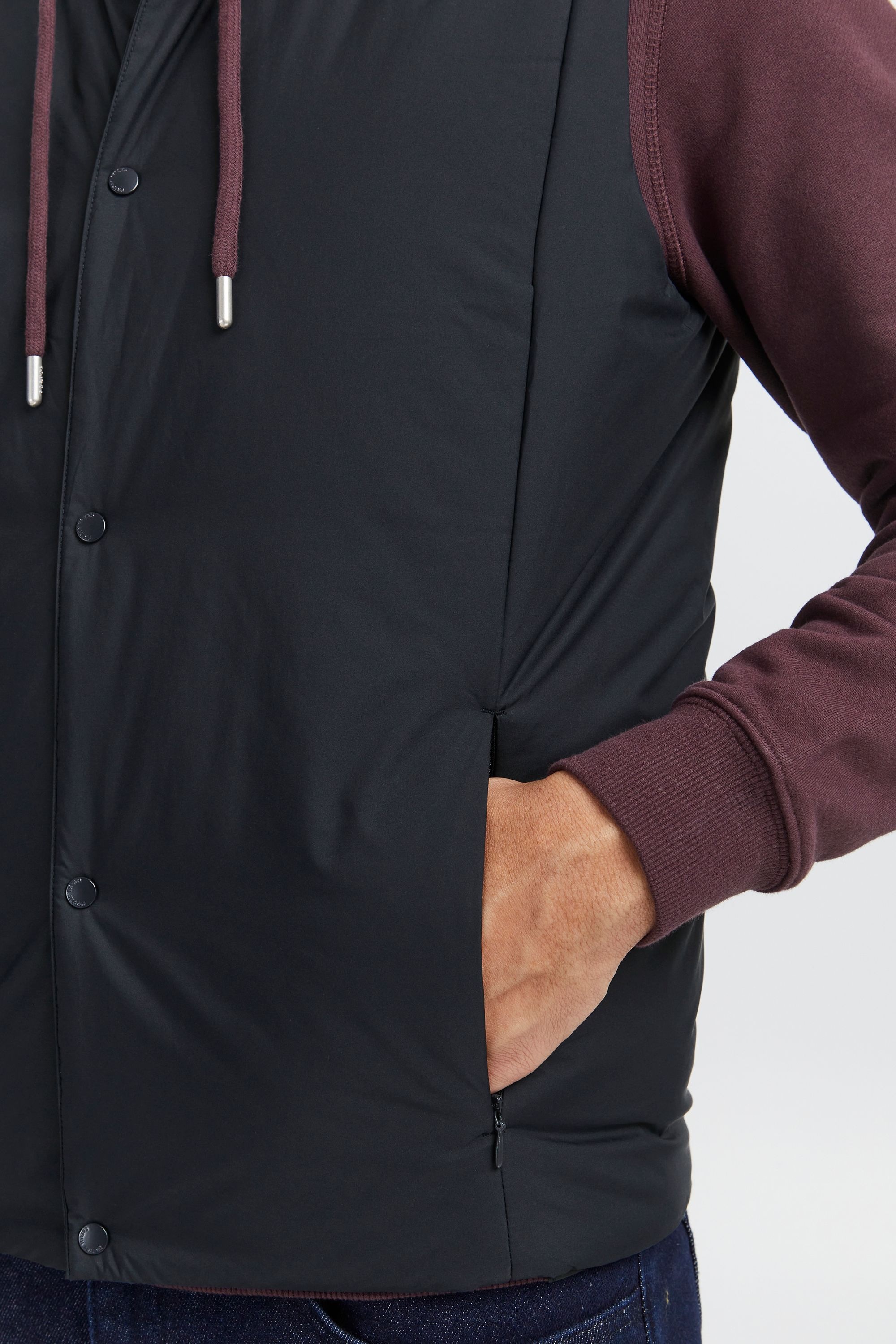 Kurzweste CASUAL FRIDAY "Kurzweste CFOates", Herren, Gr. L, blau (schwarz navy), Obermaterial: 100% Polyester PES., Westen 3