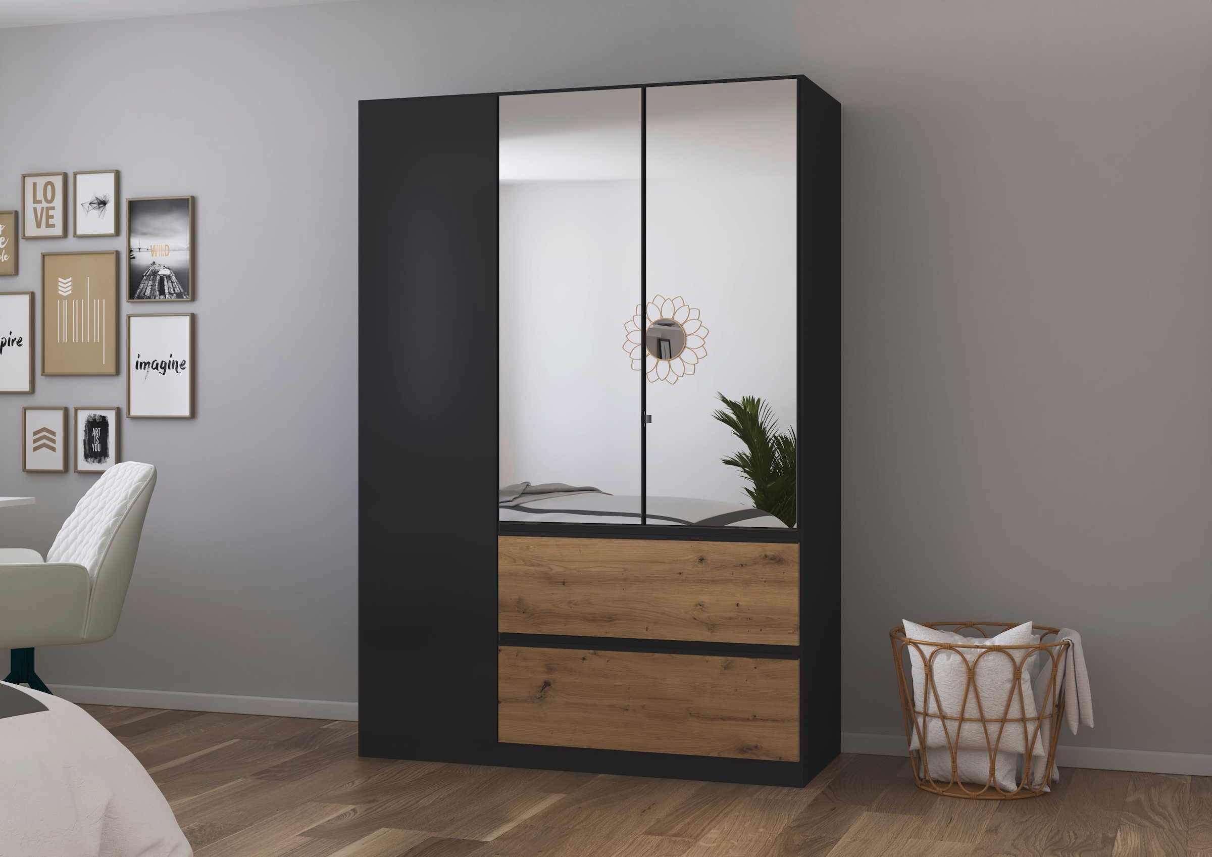 rauch Jugendzimmer-Set »Komplettzimmer Schlafzimmer-Set (5-St.) Jugendzimmer-Set JOEL« Set, Bett 90x200 oder 140x200 cm, Ausstattungspakete BASIC/CLASSIC/PREMIUM, 5 Stk. tlg.