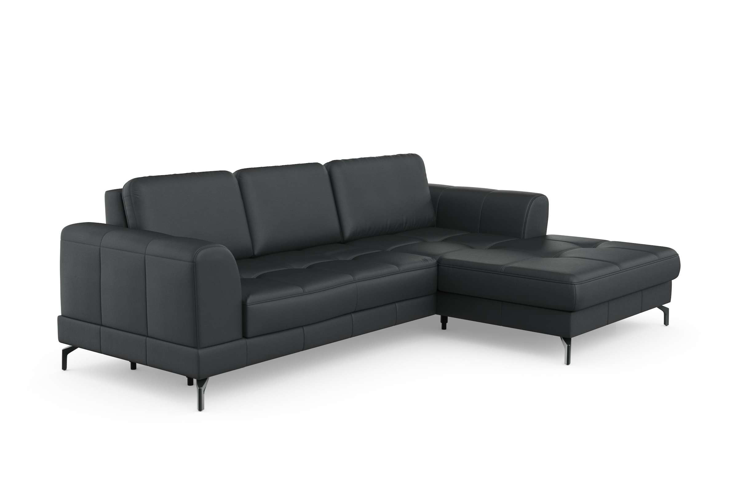 sit&more Ecksofa »Bendigo L-Form«, inklusive Sitztiefenverstellung, Bodenfreiheit 12 cm, in 2 Fußfarben