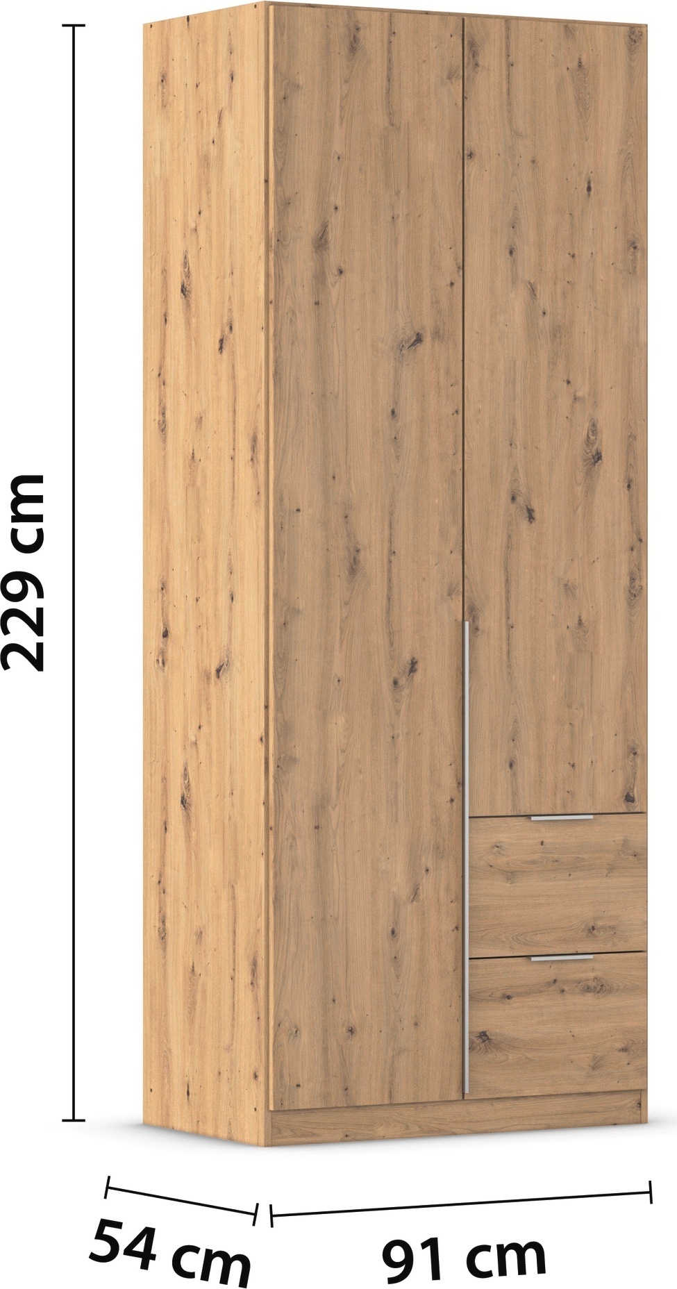 rauch Drehtürenschrank »Kleiderschrank Schrank Garderobe AGORDO mit Dekor- oder Hochglanzfront«, (in zwei Griff-Farben mit Dekor- oder Hochglanzfront), mit Außenschubkästen, in 6 Breiten und 2 Höhen MADE IN GERMANY