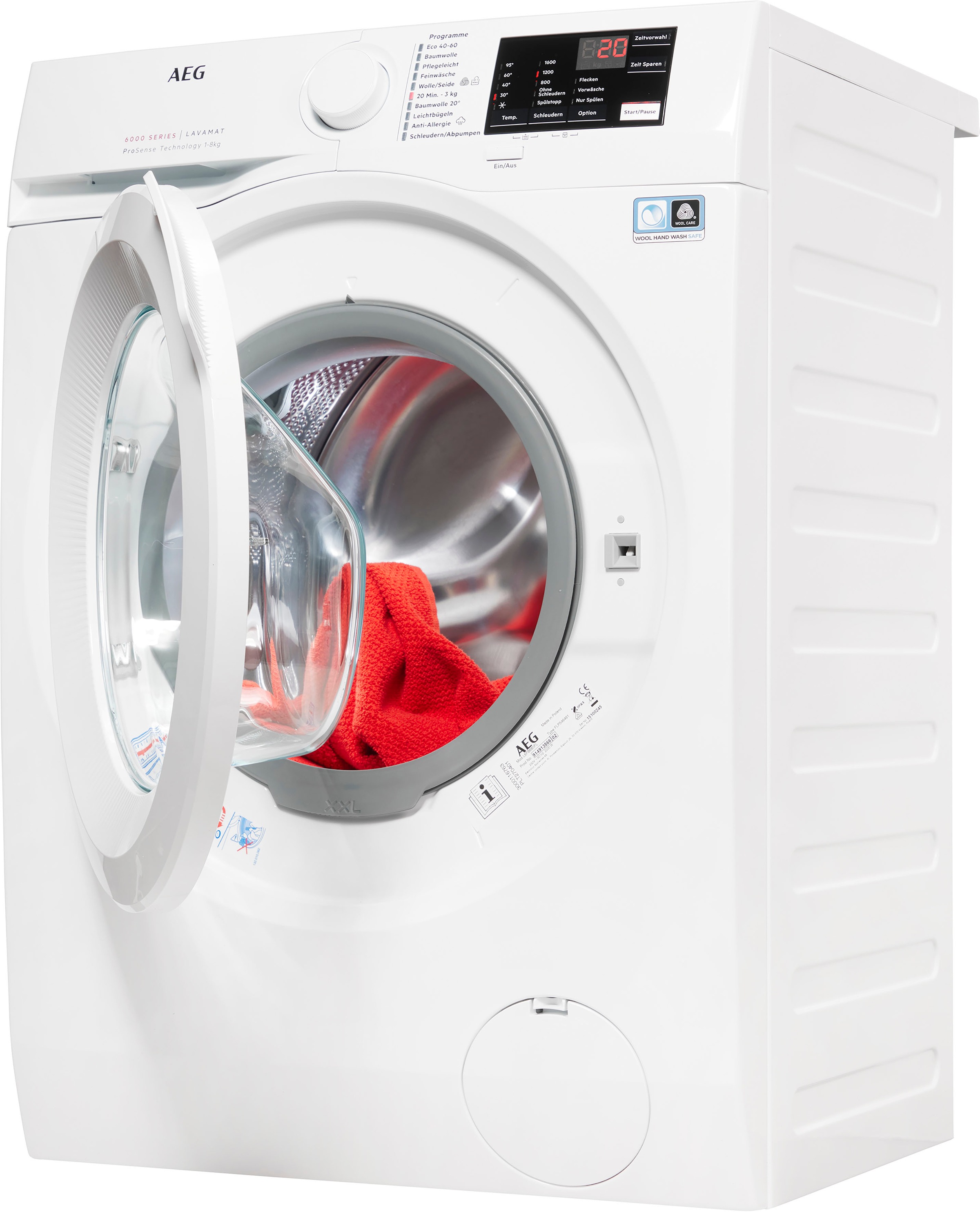 AEG Waschmaschine, Serie BAUR Rechnung L6FB680FL, kg, 8 | U/min 6000, auf 1600
