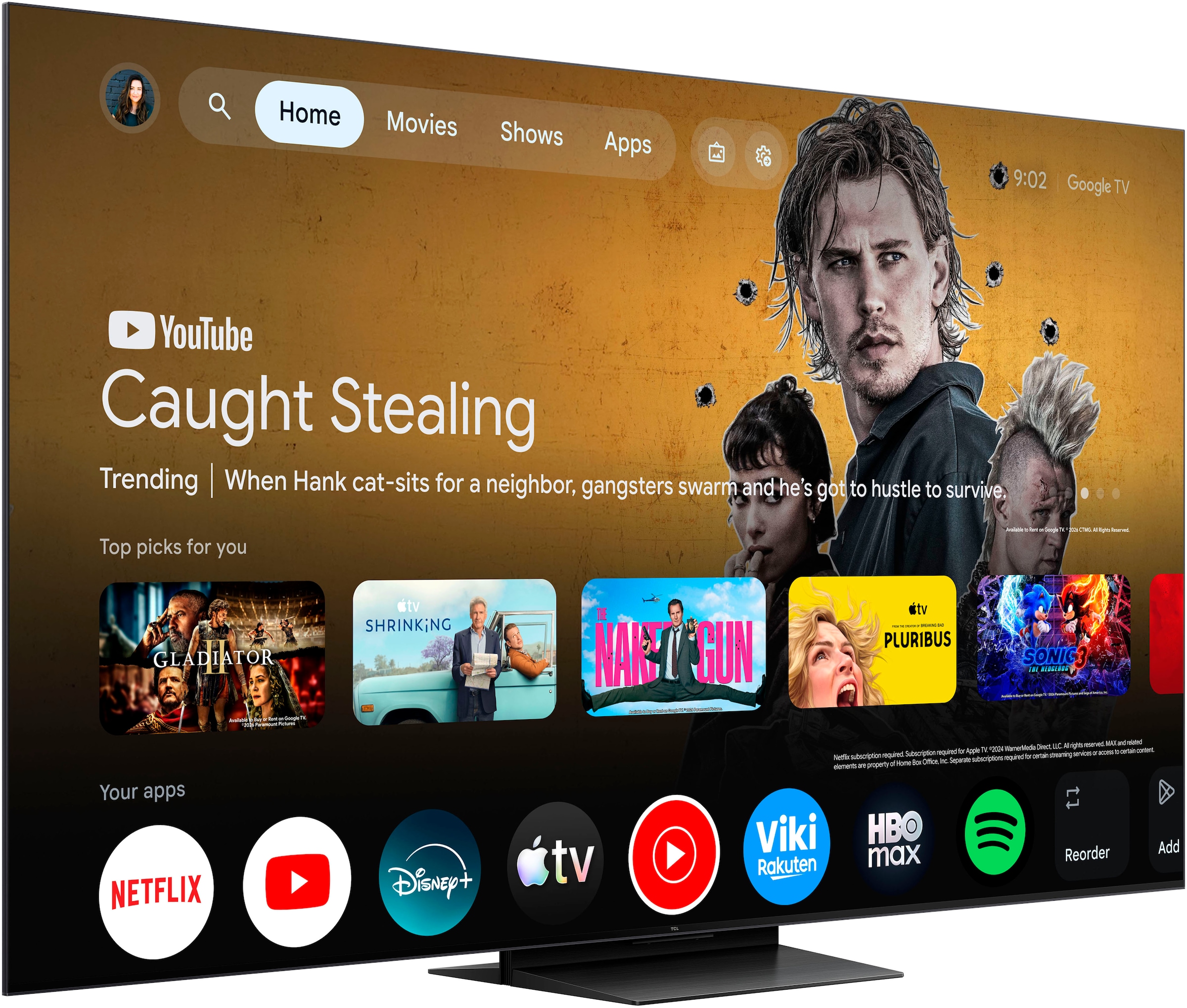 TCL Mini-LED-Fernseher »85RM7LX1« 215 cm/85 ″ Apple Airplay 2, 2.000 nits HDR , 100 % BT.2020, ONKYO 2.1