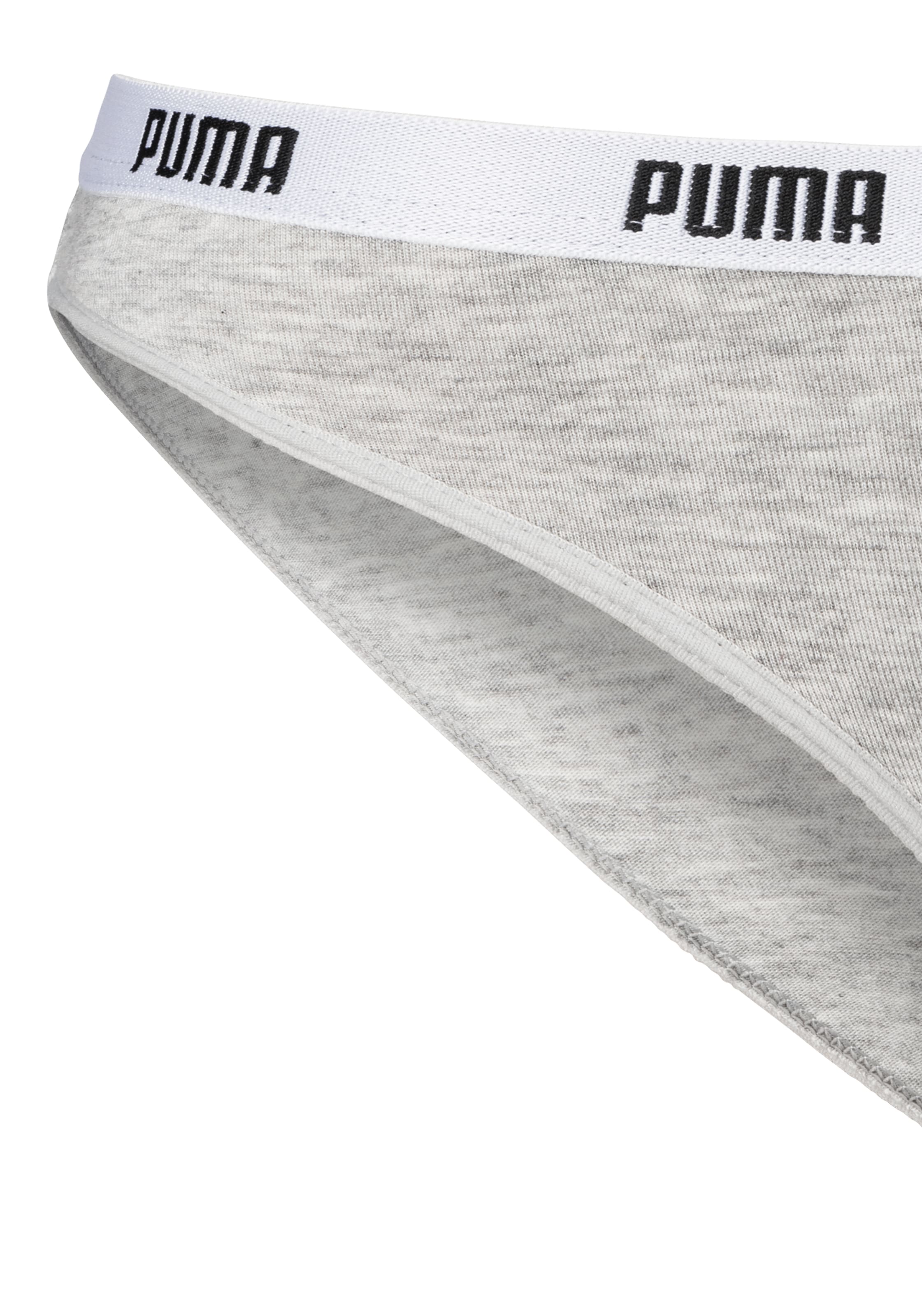 PUMA Bikinislip (Packung, »Iconic«, St.), | BAUR mit 2 Logo-Webbündchen bestellen schmalem