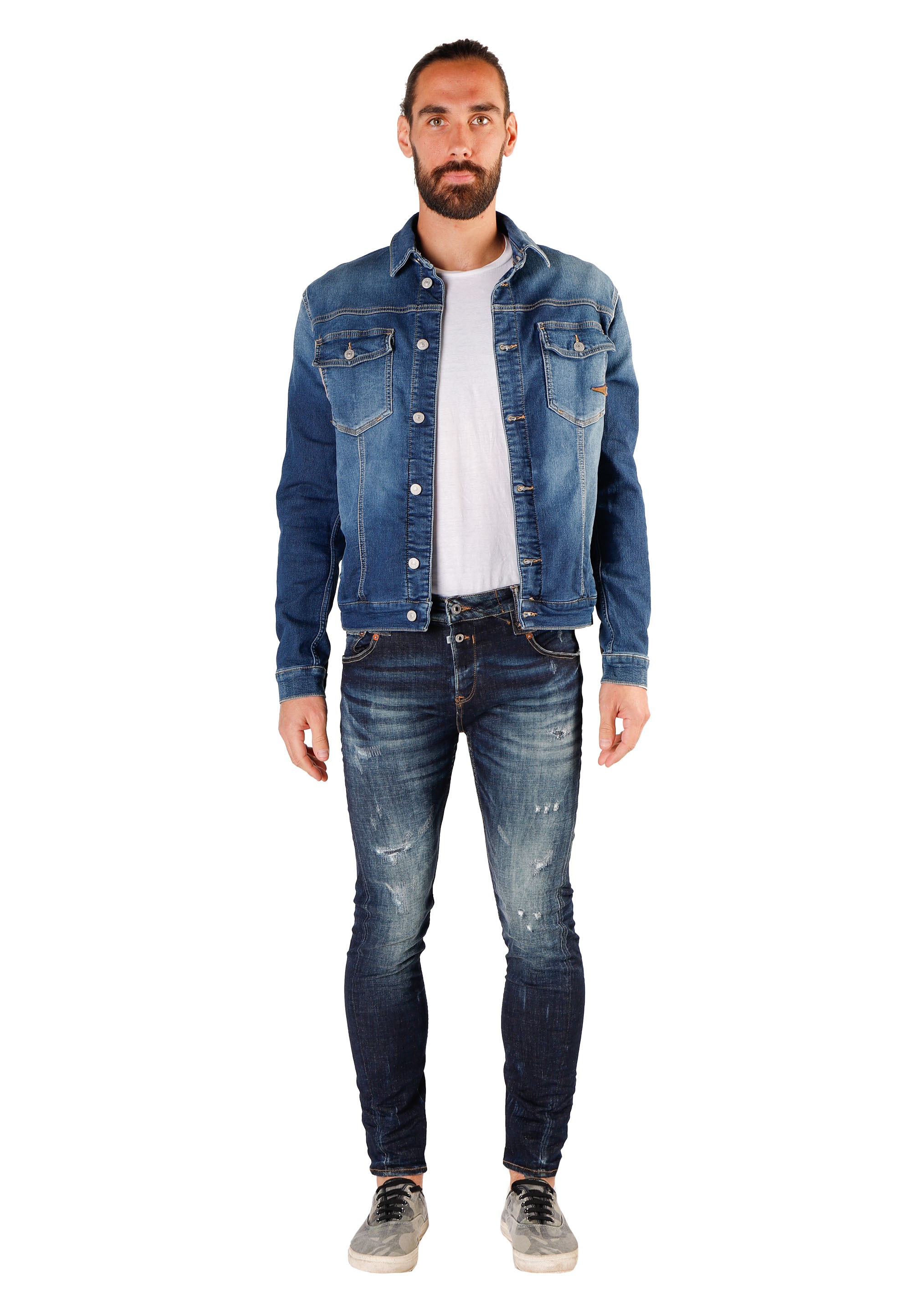 Le Temps Des Cerises Slim-fit-Jeans, in modischem Used-Look