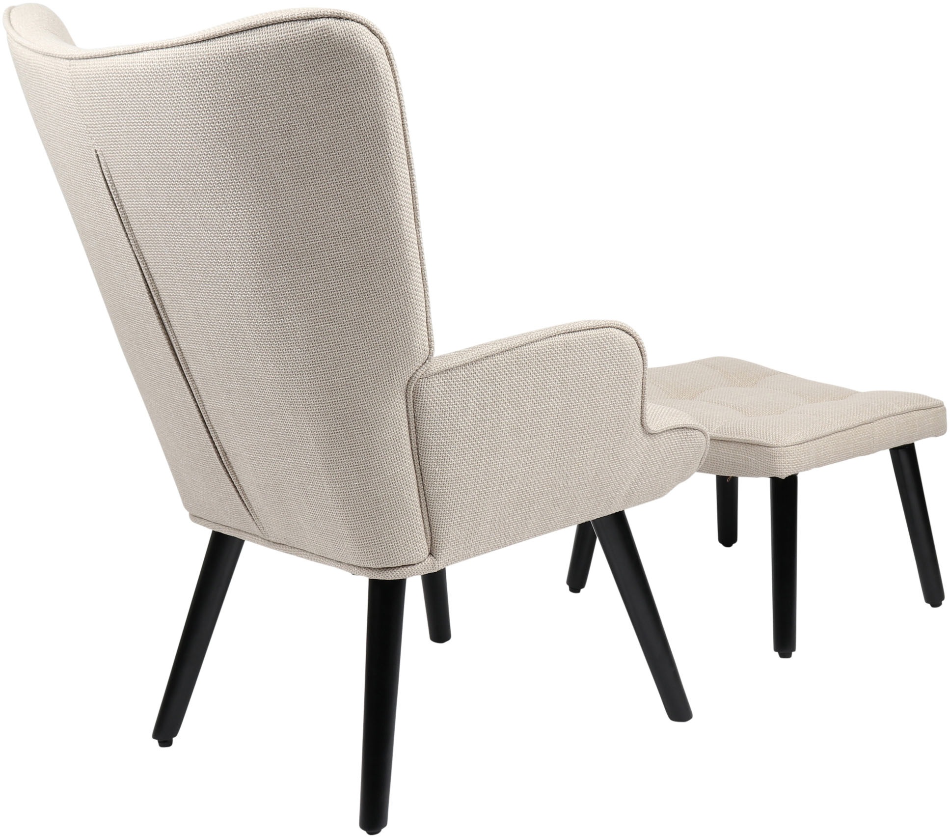 Thumbnail - HELA Loungesessel "PAROS" Set, Sessel mit Hocker, 2 Stk. tlg. Sessel mit Hocker;Loungesessel;4-Fuß Massiv;Webstoff;Armle...