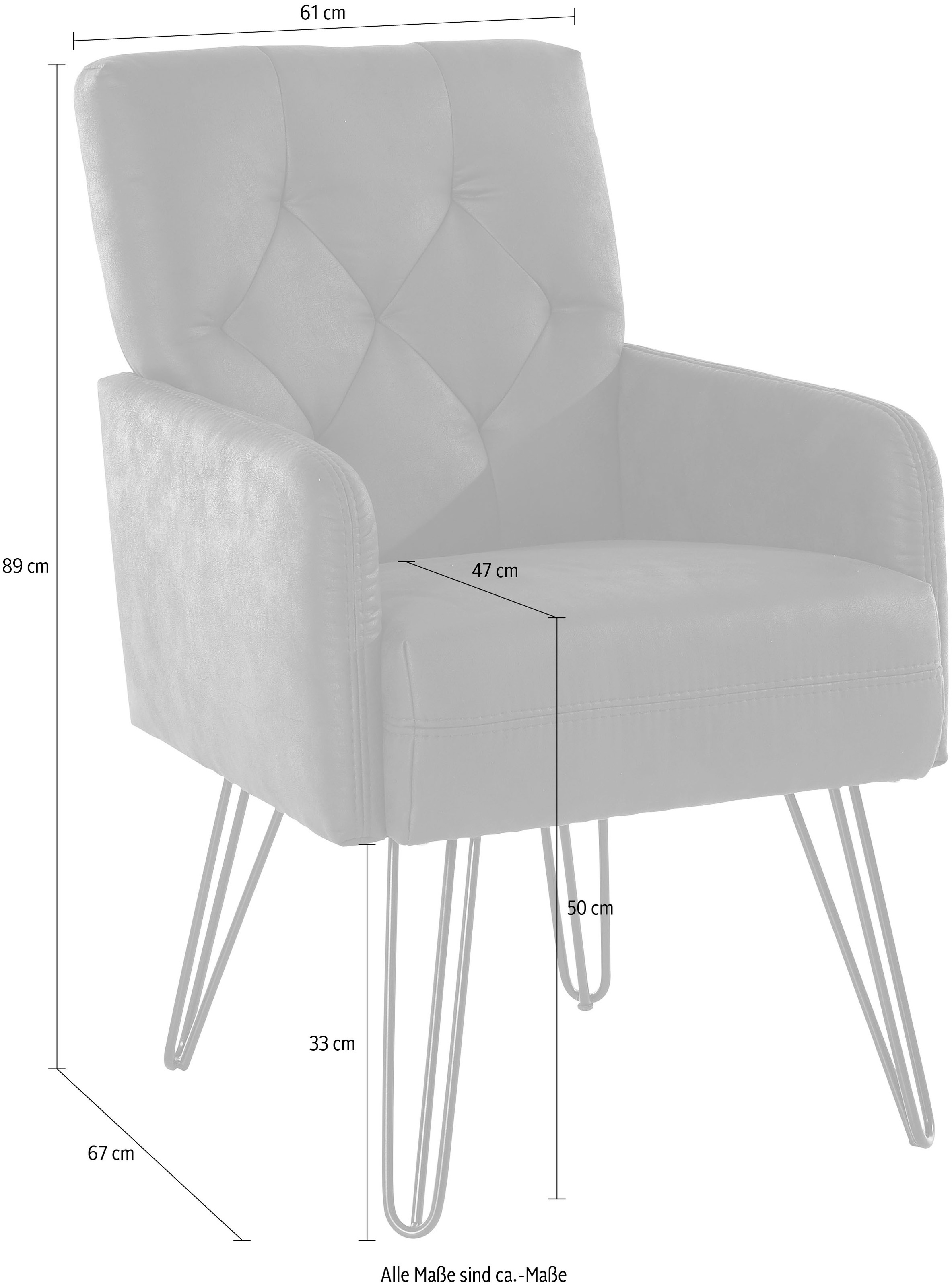 exxpo - sofa fashion Sessel »Doppio, Loungesessel mit Designuntergestell, bequem und elegant«, aufwendige Rückenverarbeitung, Breite 61 cm