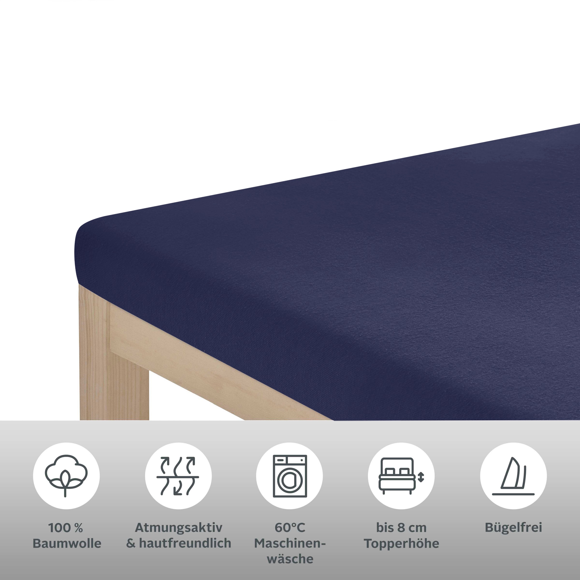 OTTO home Spannbettlaken "Physalis Topper Basic, in Gr. 90x200, 140x200 ode günstig online kaufen