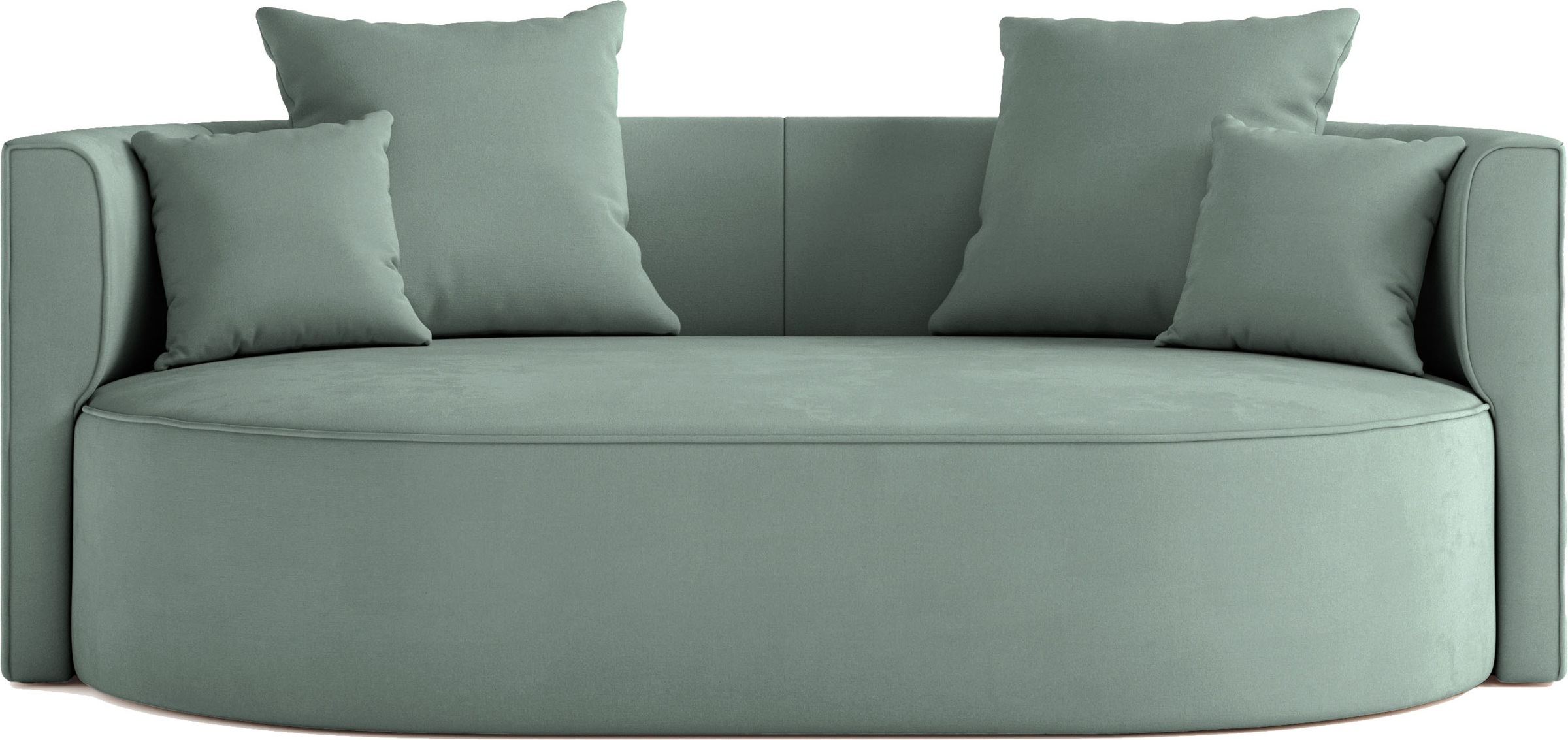 LeGer Home by Lena Gercke 2,5-Sitzer »ISALIE, rundes Loungesofa, mit Kissen, perfekt gepolstert«, moderne Stoffe, mit 4 Zierkissen, extra große Sitzfläche