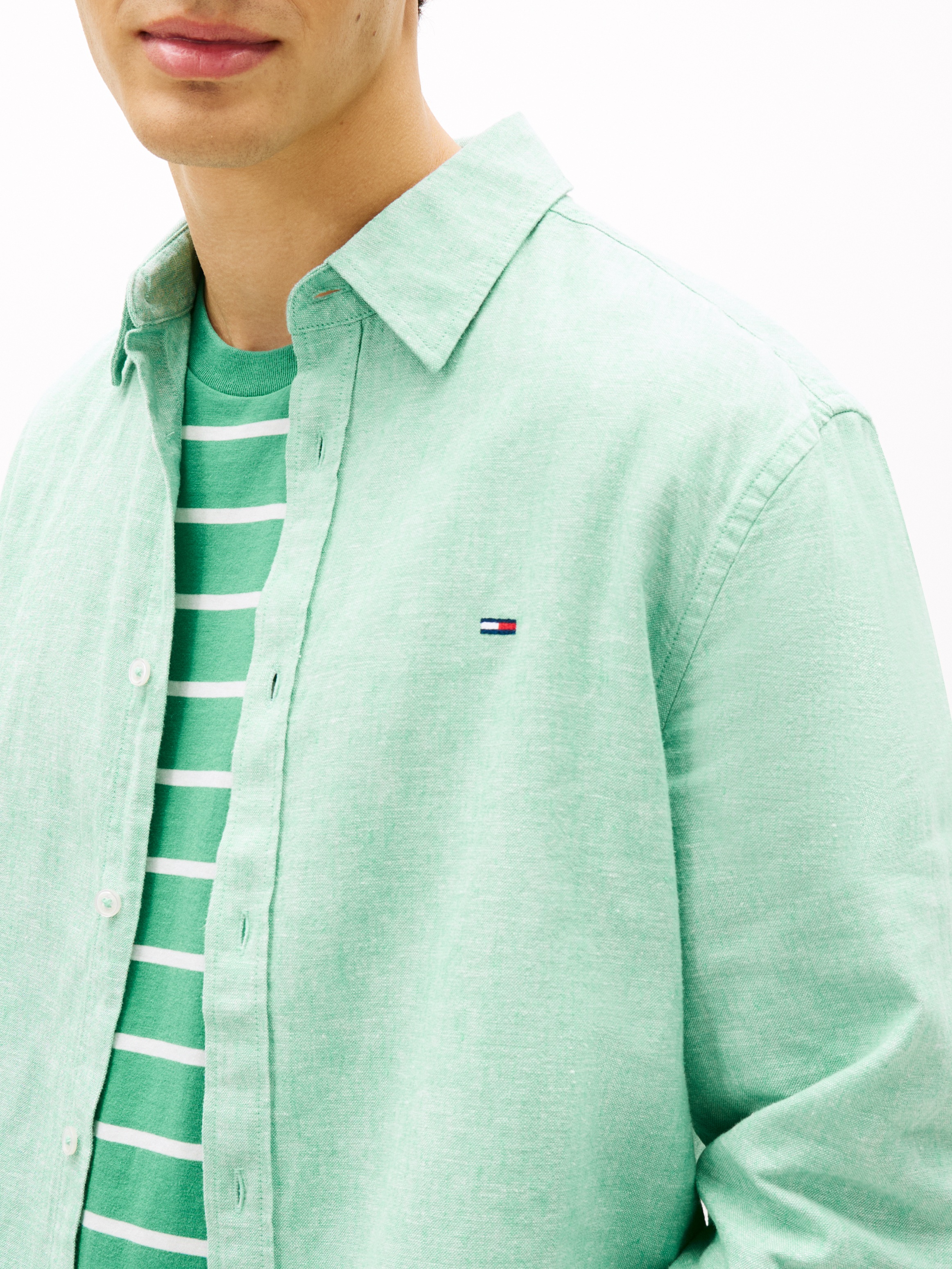 Tommy Jeans Langarmhemd "TJM REGULAR FIT LINEN BLEND" günstig online kaufen