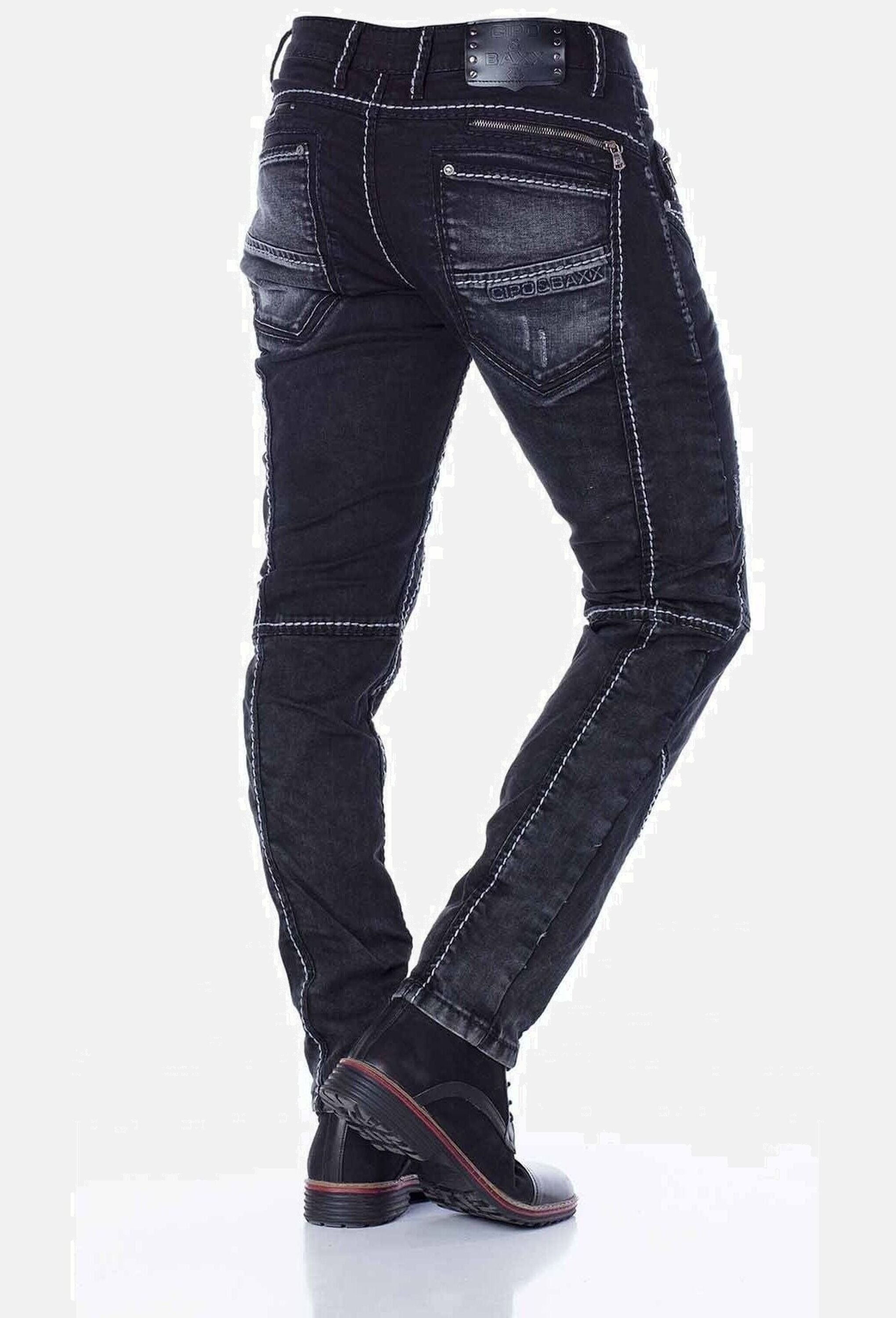 Cipo & Baxx 5-Pocket-Jeans »Cipo & Baxx Jeans« mit extravaganten Teilungsnähten, CD288