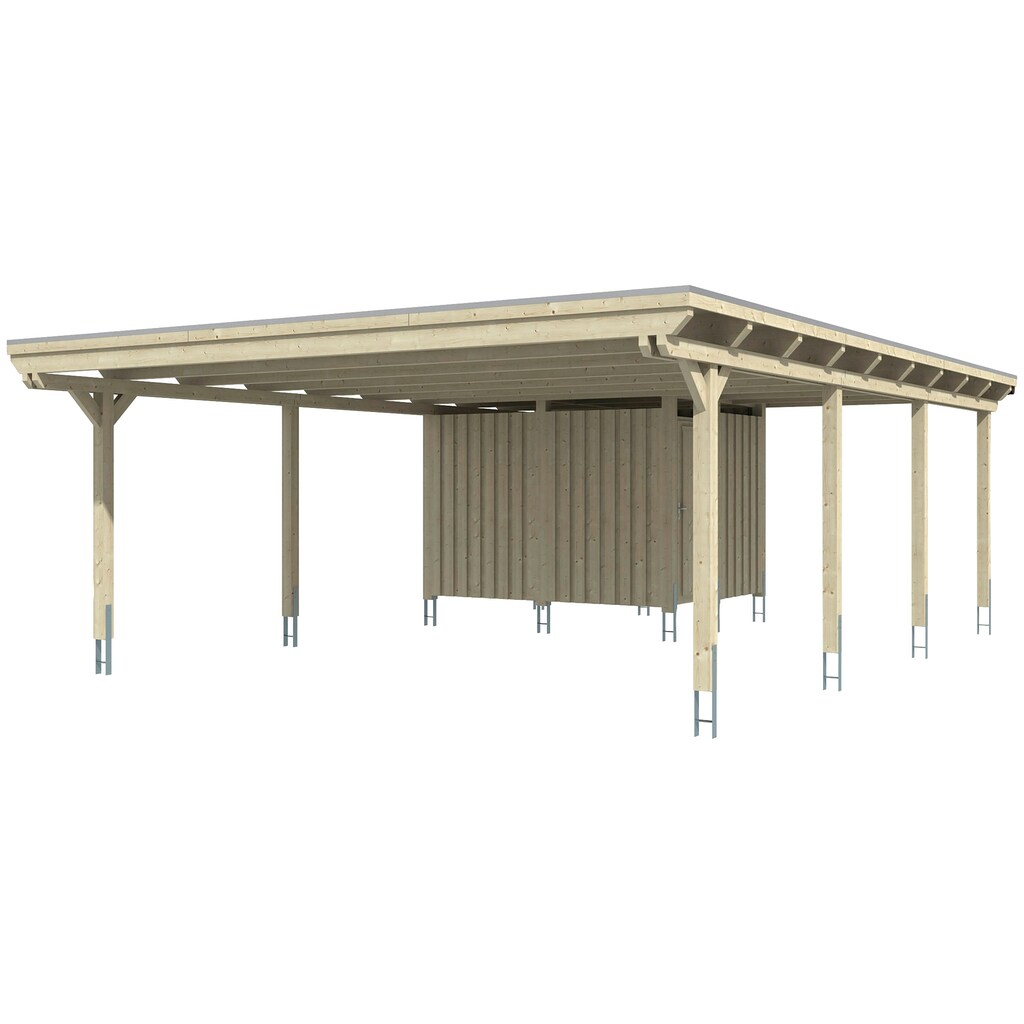 Skanholz Doppelcarport »Emsland«, Leimholz-Nordisches Fichtenholz, 550 cm, braun