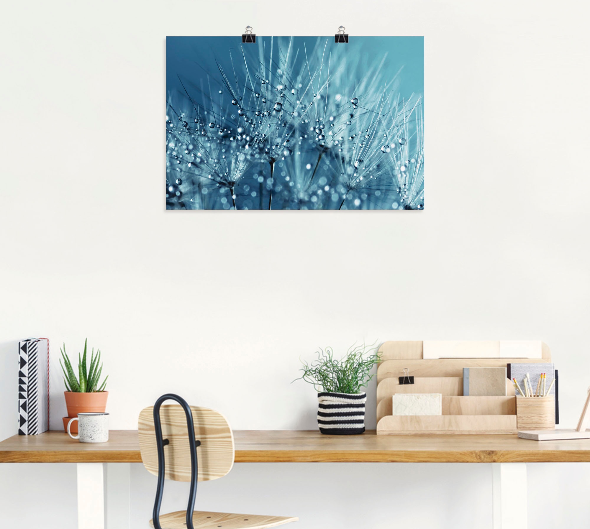 Artland Wandbild »Blaue glitzernde Pusteblume«, Blumen, (1 St.), als Leinwandbild, Poster in verschied. Größen