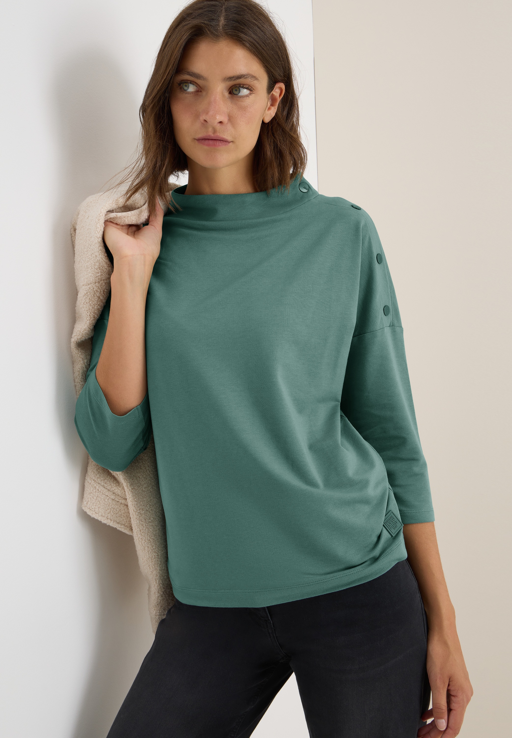Cecil 3/4-Arm-Shirt, mit Knopfdetail günstig online kaufen
