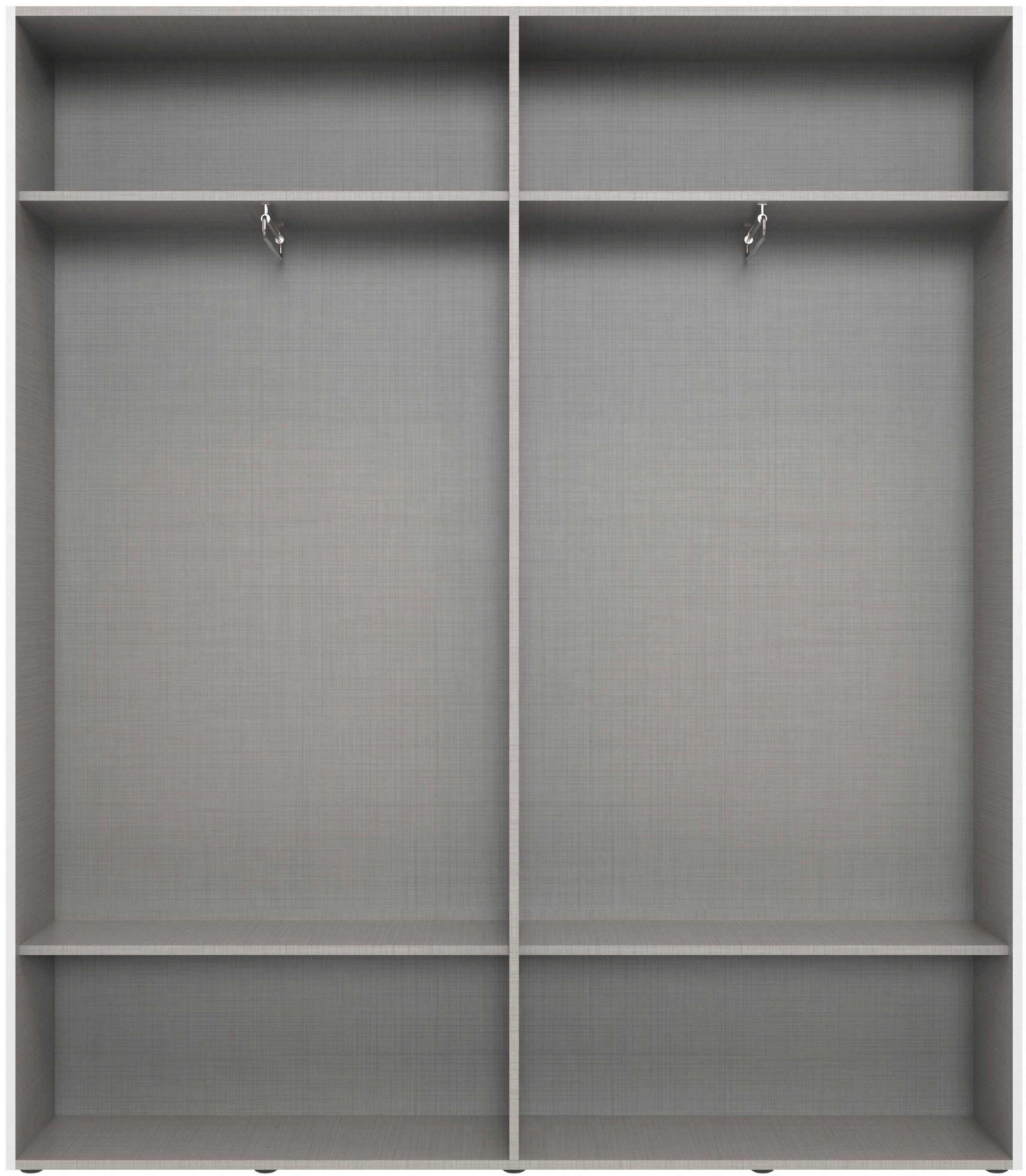 Wimex Kleiderschrank »Mugano, in 5 Breiten und 2 Höhen, Made in Germany«, (in Basic oder Premium Ausstattung mit 2 weiteren Einlegeböden), mit langen Griffstangen aus Metall, wahlweise mit oder ohne Spiegel