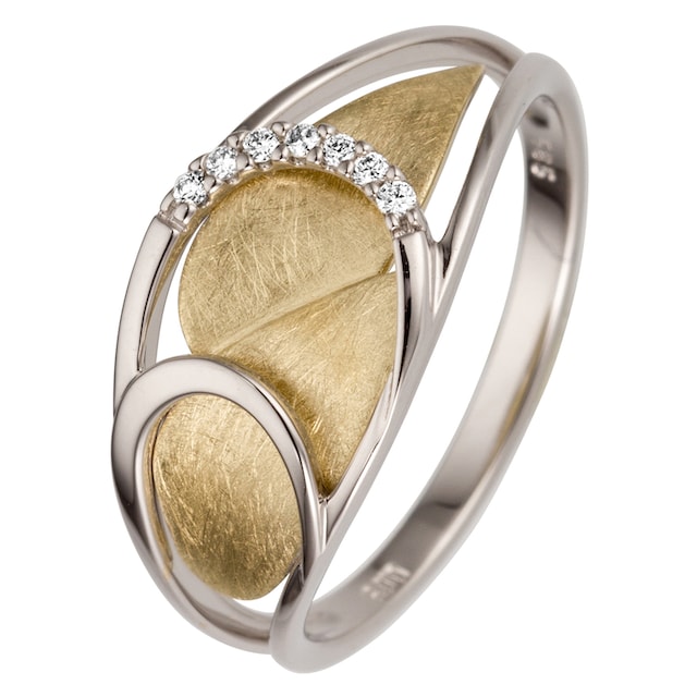 JOBO Fingerring, 585 Gold bicolor mit 7 Diamanten kaufen | BAUR
