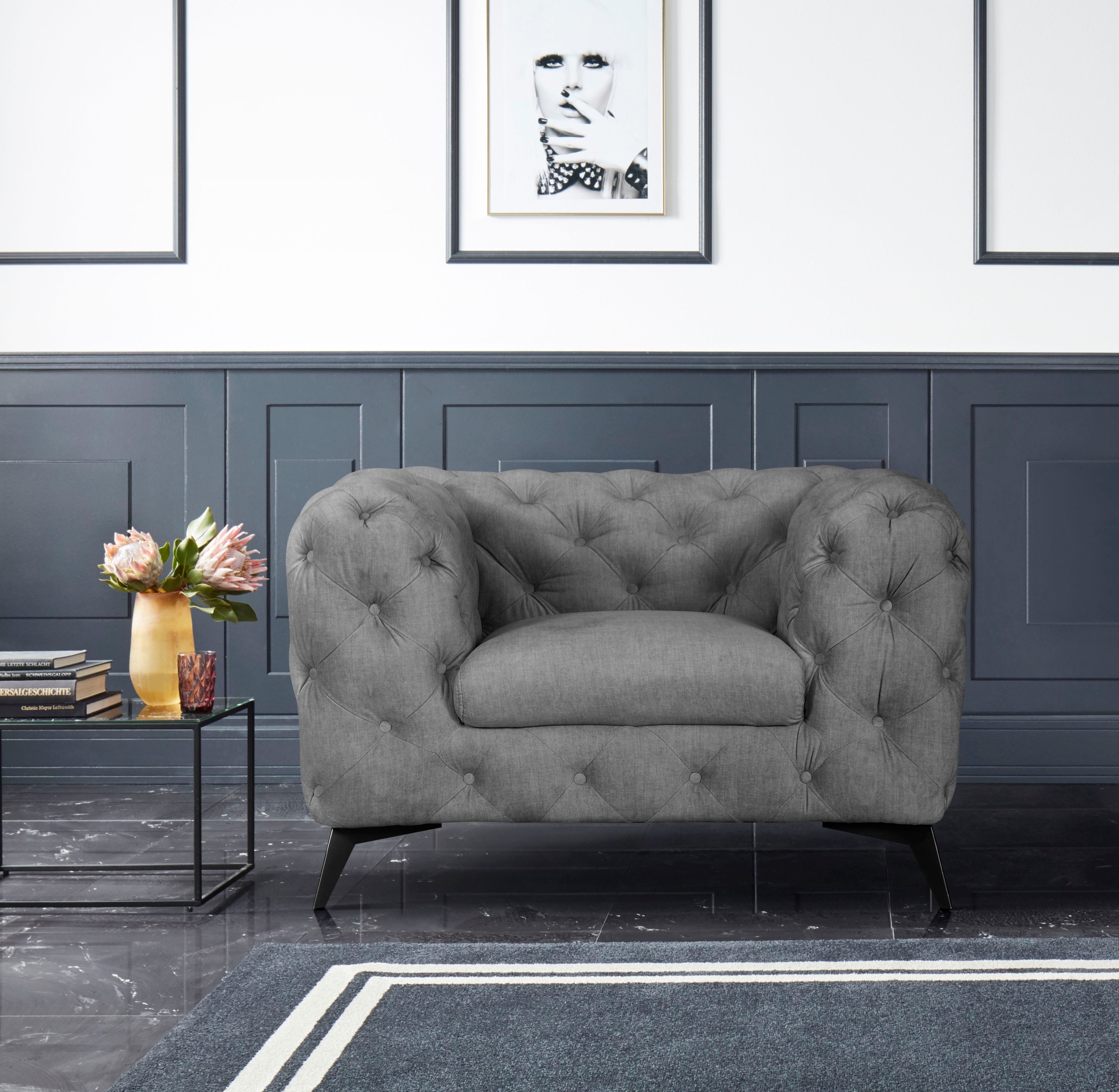 Home affaire Chesterfield-Sessel "Glynis Sessel" aufwändige Knopfheftung, m günstig online kaufen