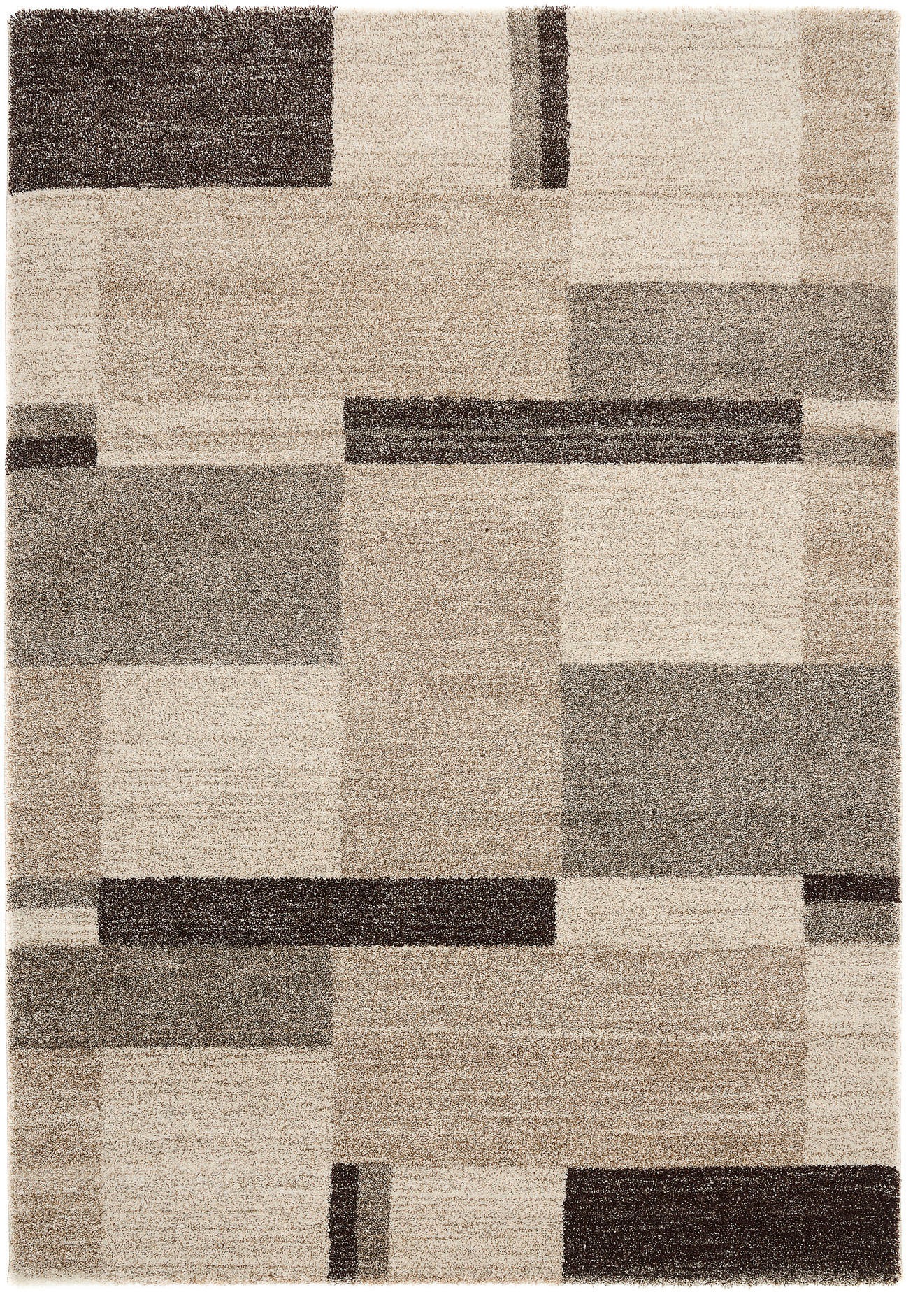 Teppich OCI DIE TEPPICHMARKE "CASTLE BEPPO, auch als Läufer", beige (beige, braun), B:80cm H:20mm L:150cm, Polypropylen (PP), Teppiche, Teppich, dichter Frisé Kurzflor, kariert, Wohnzimmer, Schlafzimmer 2