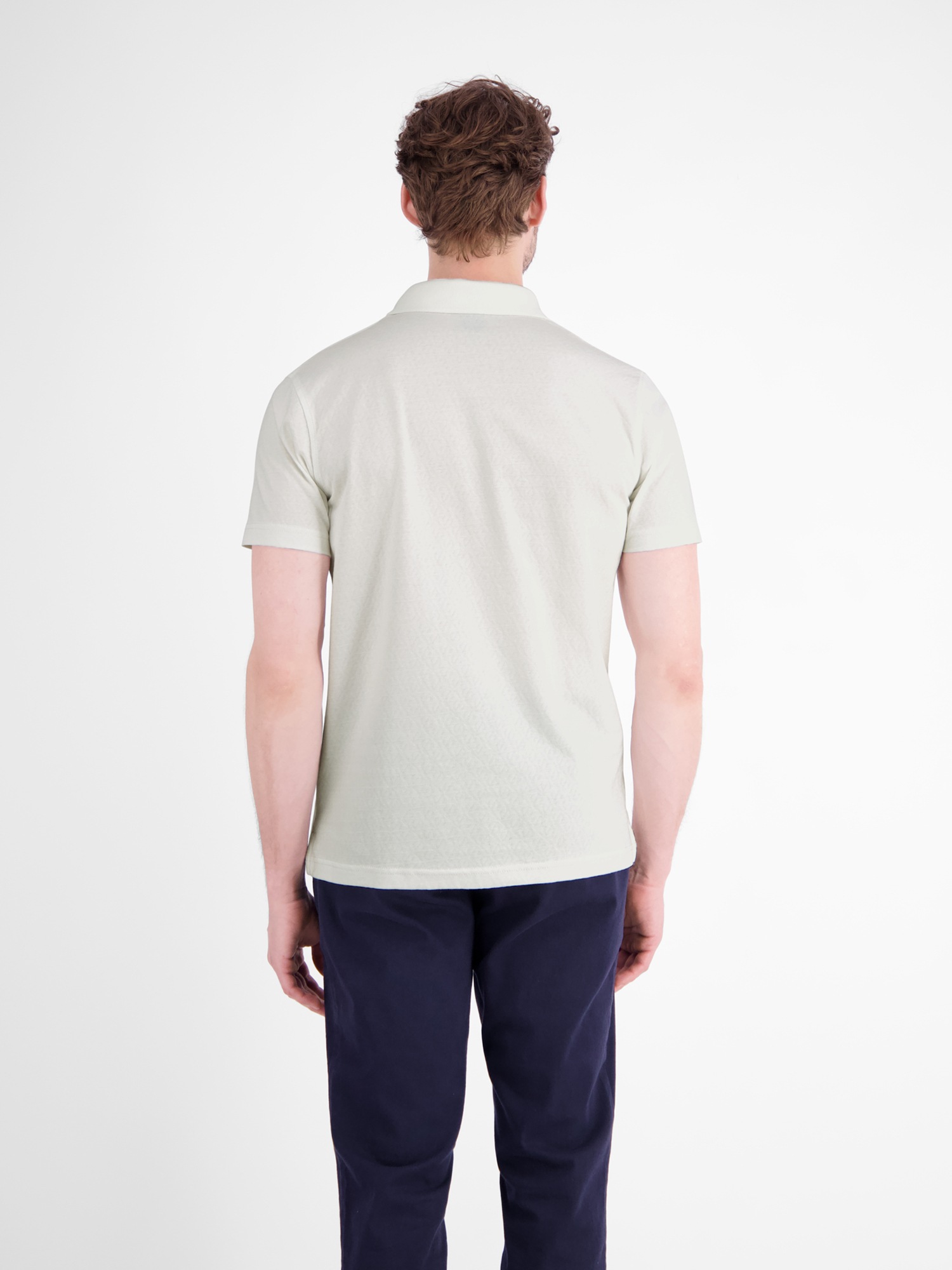 LERROS Poloshirt »Modernes Poloshirt mit Jaquard-Muster und knopflosem Kragen«