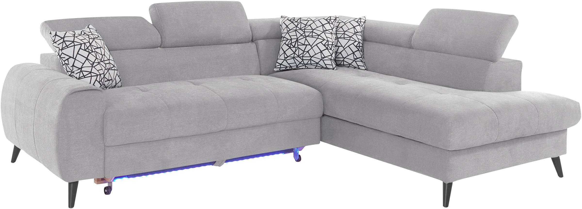 Thumbnail - COTTA Ecksofa "Mia L-Form mit 3 Zierkissen" wahlweise mit Bettfunktion, Bettkasten, Beleuchtung & Wireless-Charger
