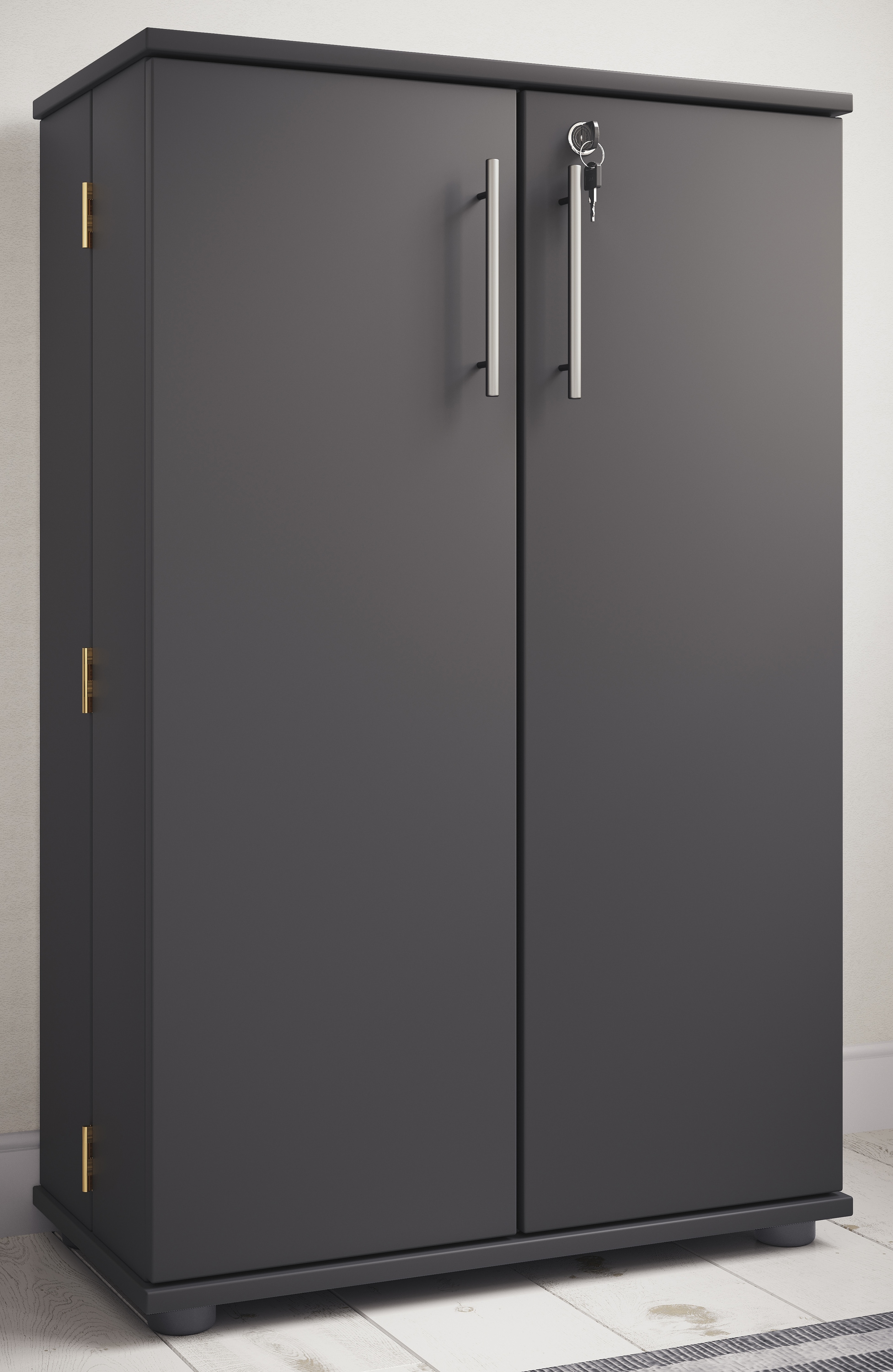 VCM Media-Regal »Holz Schrank CD DVD Regal abschließbar Engalo XL« 1 Stk. tlg.