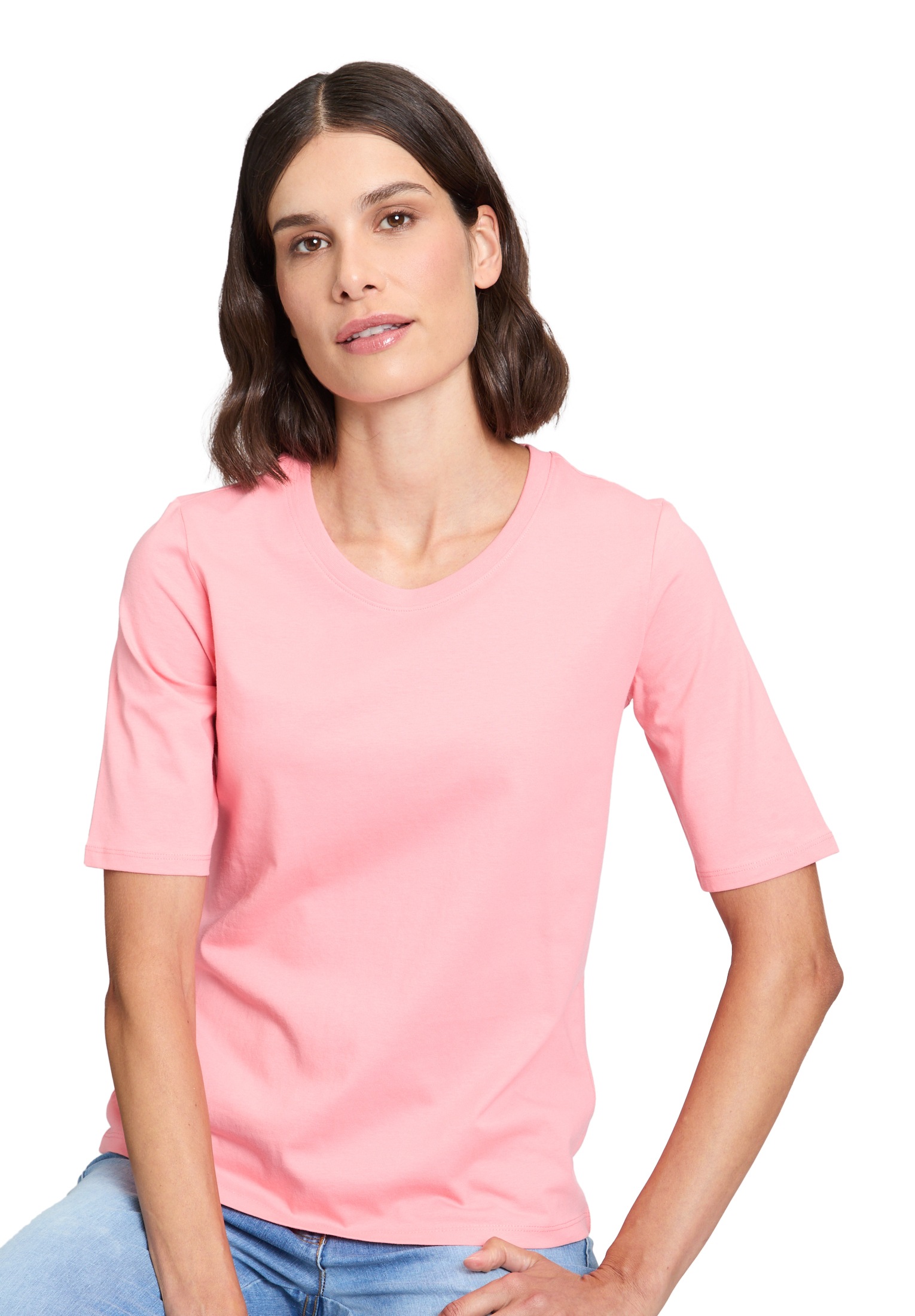 Betty Barclay Kurzarmshirt »Betty Barclay Damen Basic Shirt mit Rundhalsausschnitt«, (1 tlg.), Rippbündchen
