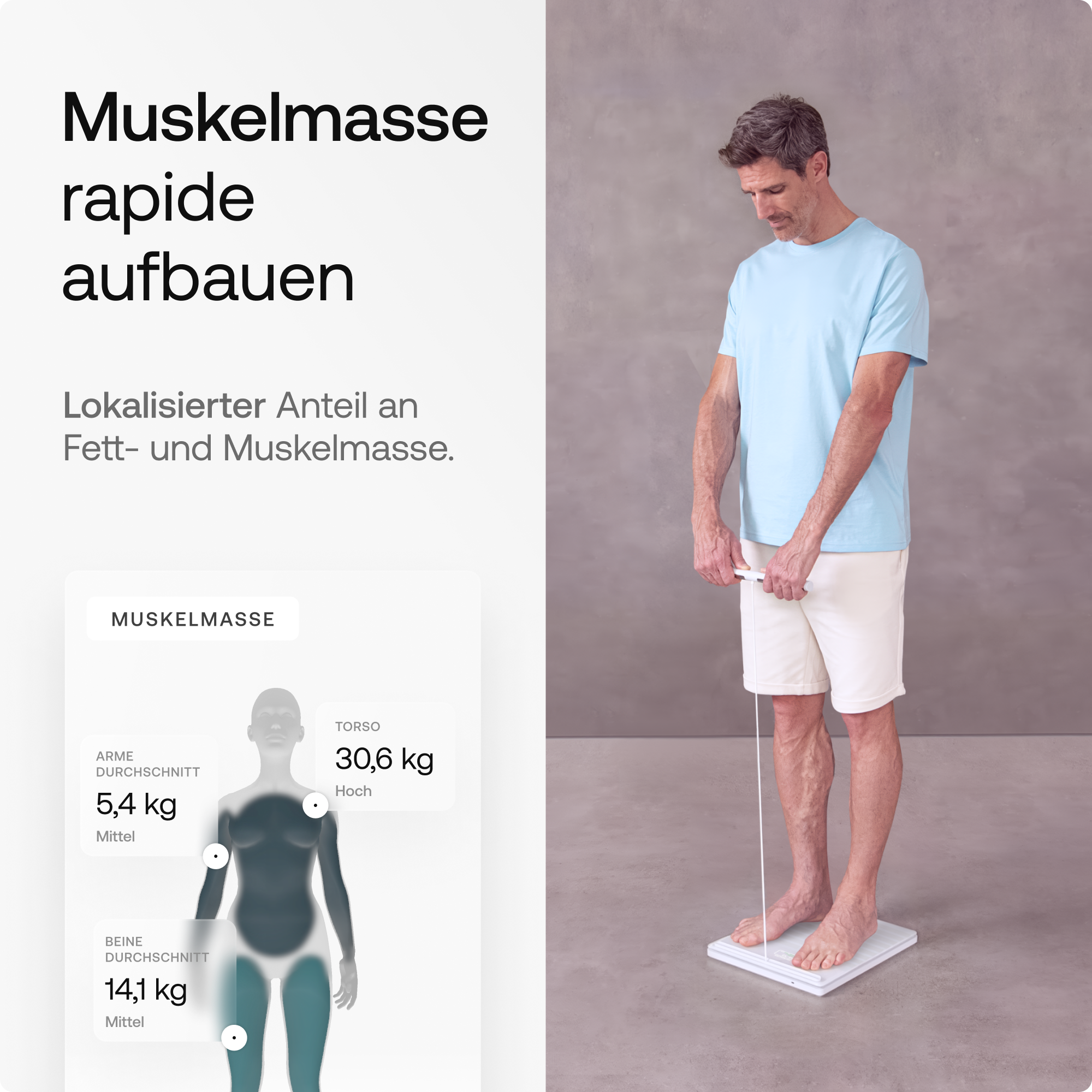 Withings Personenwaage »Body Scan«, mit integriertem 6-Kanal-Elektrokardiogramm (EKG)