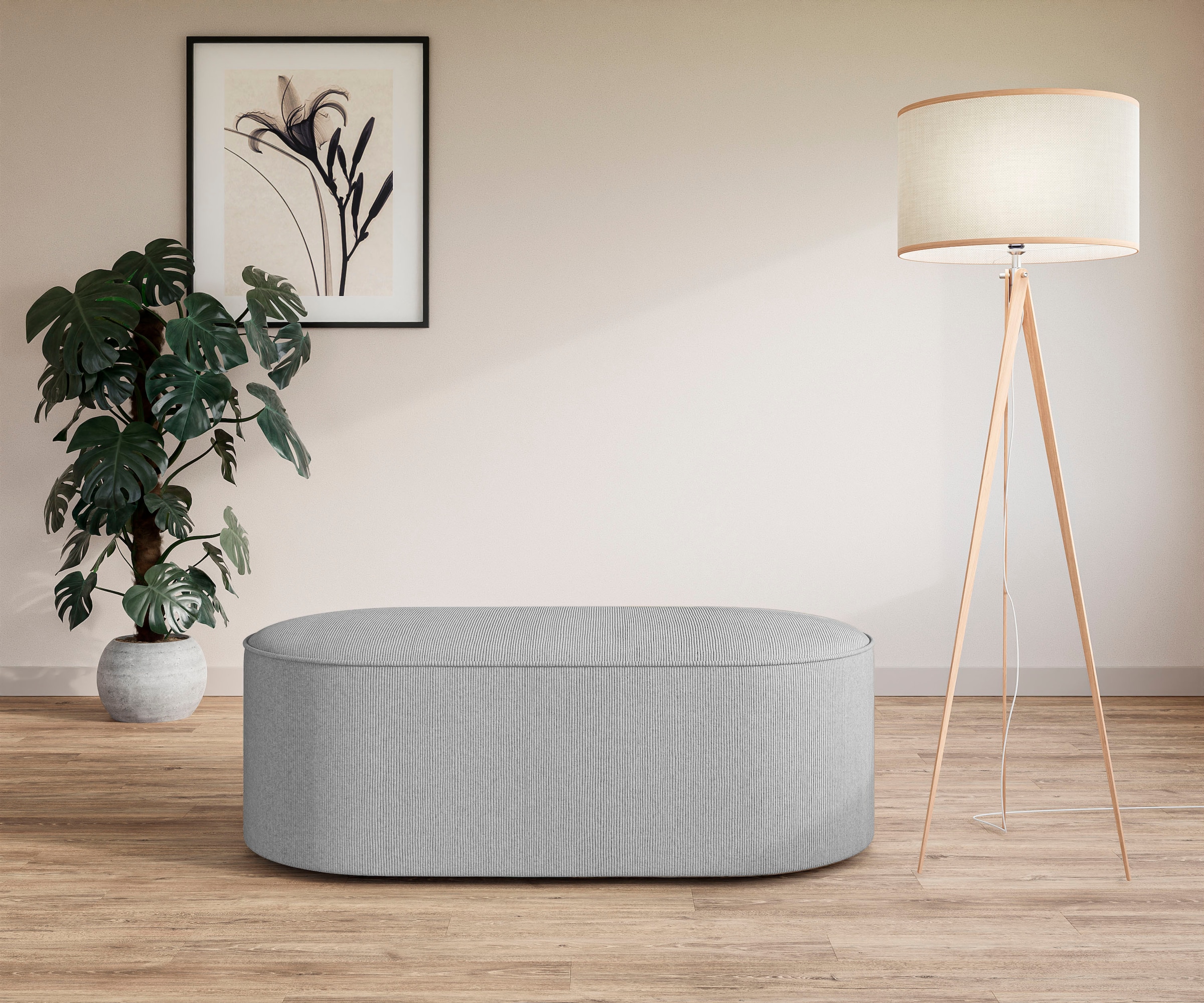 OTTO home Polsterhocker "EIVIND Sitzhocker, Maße: B/T/H: 142/70/48 cm" auch günstig online kaufen