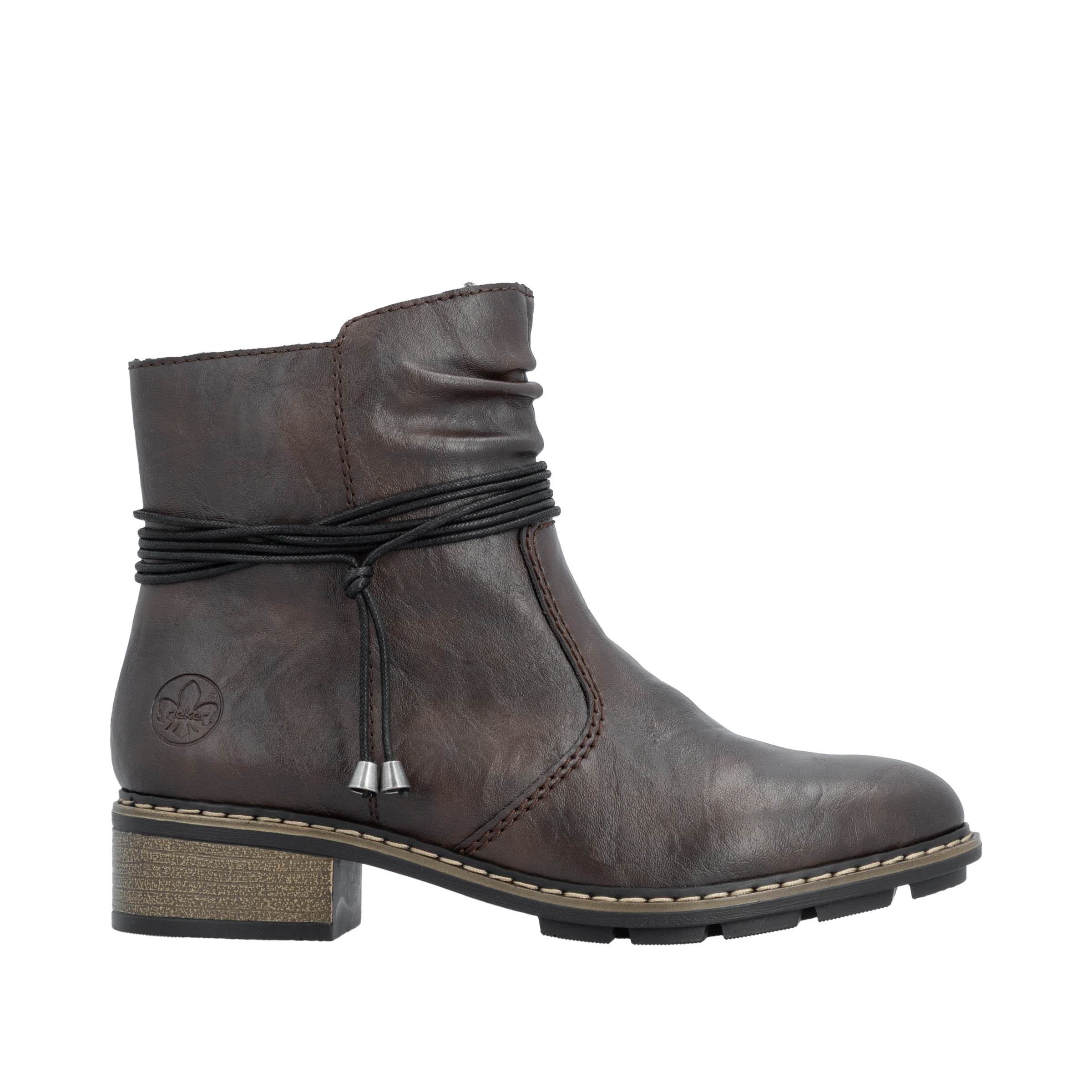Rieker Winterstiefelette  Reißverschluss-Boots mit Zierkordel und slouchy Schaft