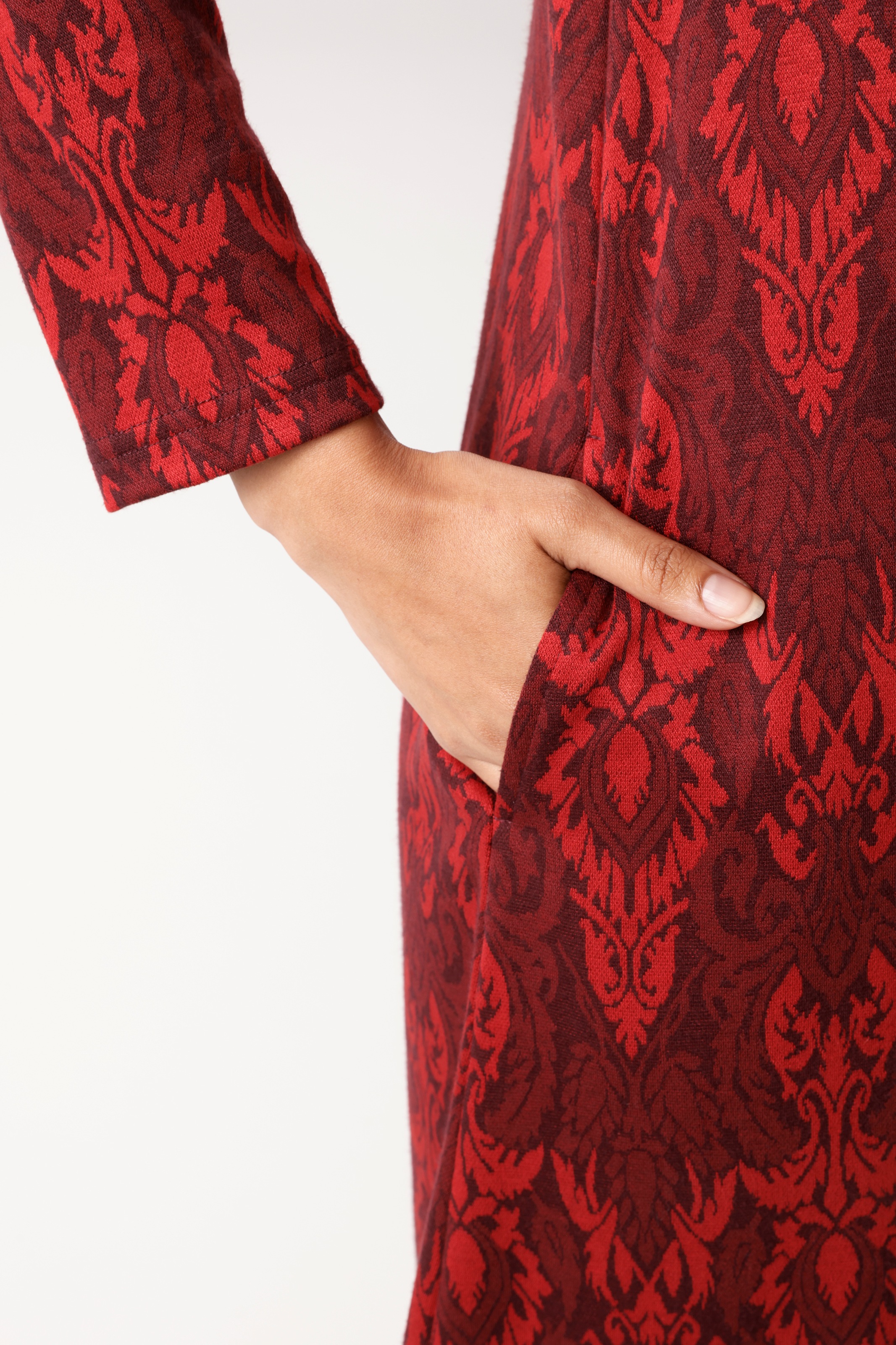 Aniston CASUAL A-Linien-Kleid Eingrifftaschen mit großflächigem Ornament-Muster - NEUE KOLLEKTION