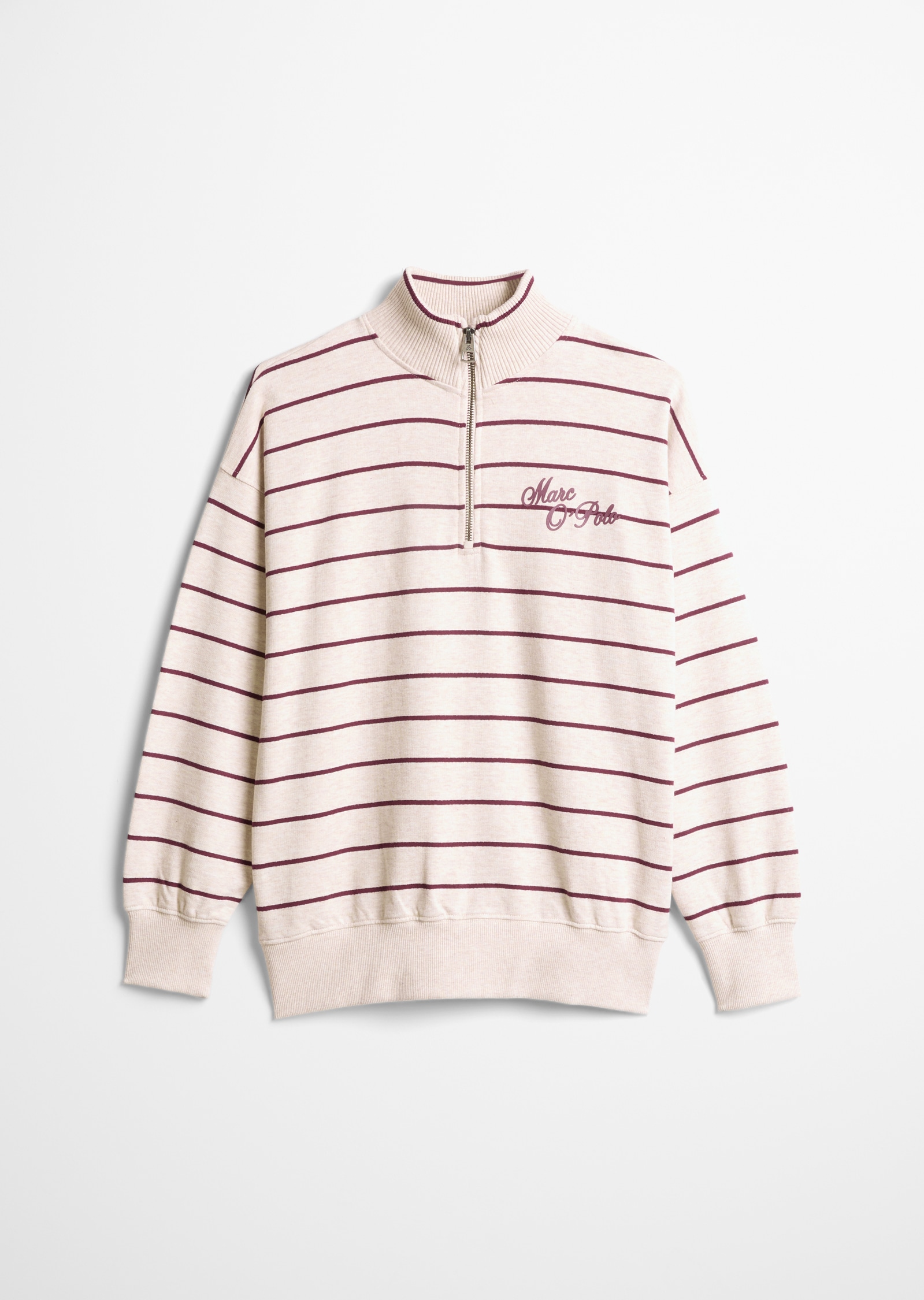 Marc OPolo Sweatshirt, gestreift, mit gerippten Stehkragen