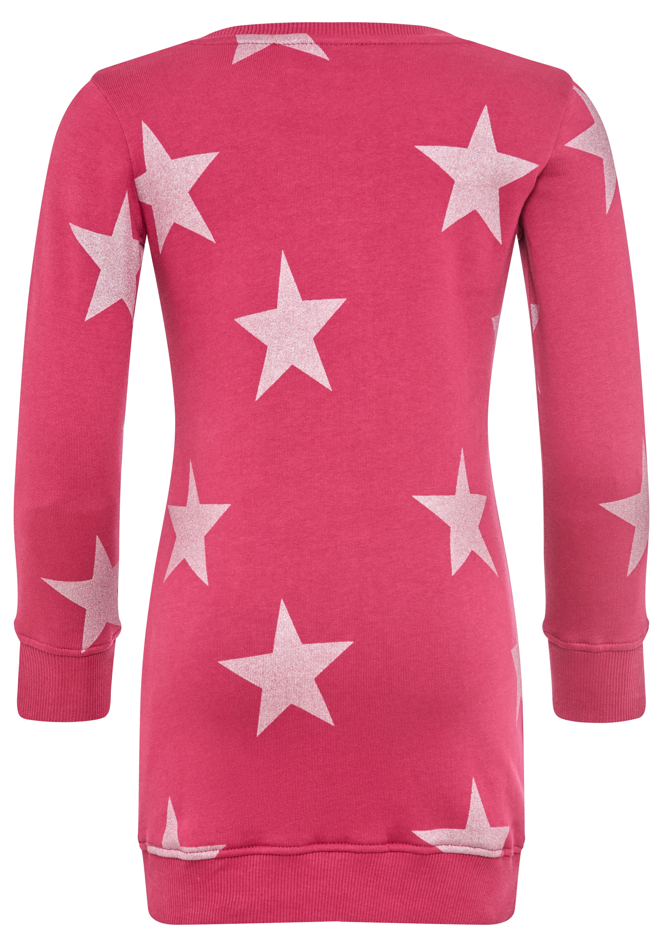 KIDSWORLD Sweatkleid »Sterne-Allover Kleid für kleine Mädchen«, Sweatkleid mit Glitzerdruck