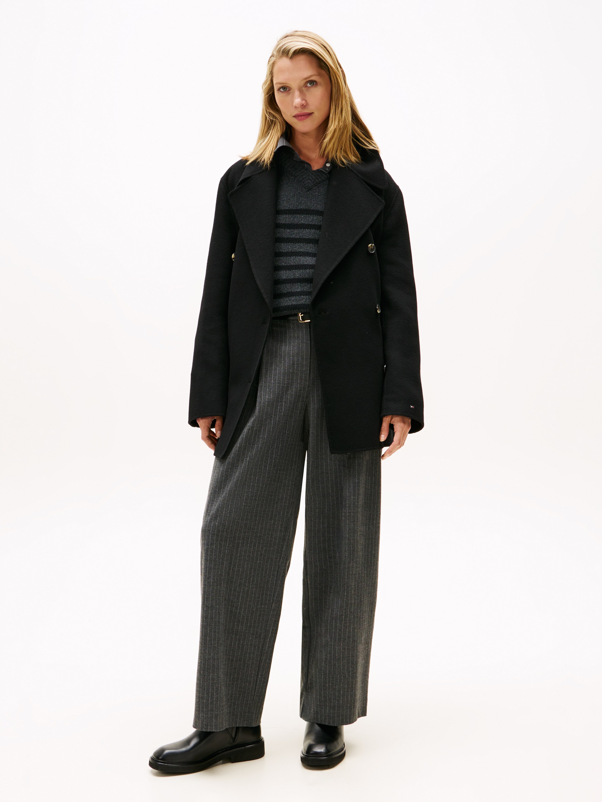 Thumbnail - Tommy Hilfiger Kurzmantel "DF WOOL BLEND REG PEACOAT", mit Wolle