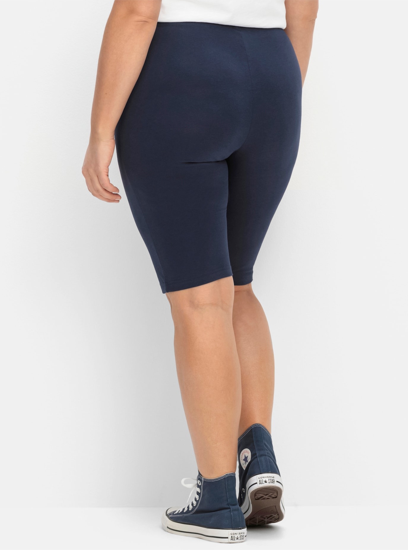 Wirkhose SHEEGO, Damen, Gr. 50, Normalgrößen, blau (marine), 95% Baumwolle, 5% Elasthan, unifarben, Hosen 2