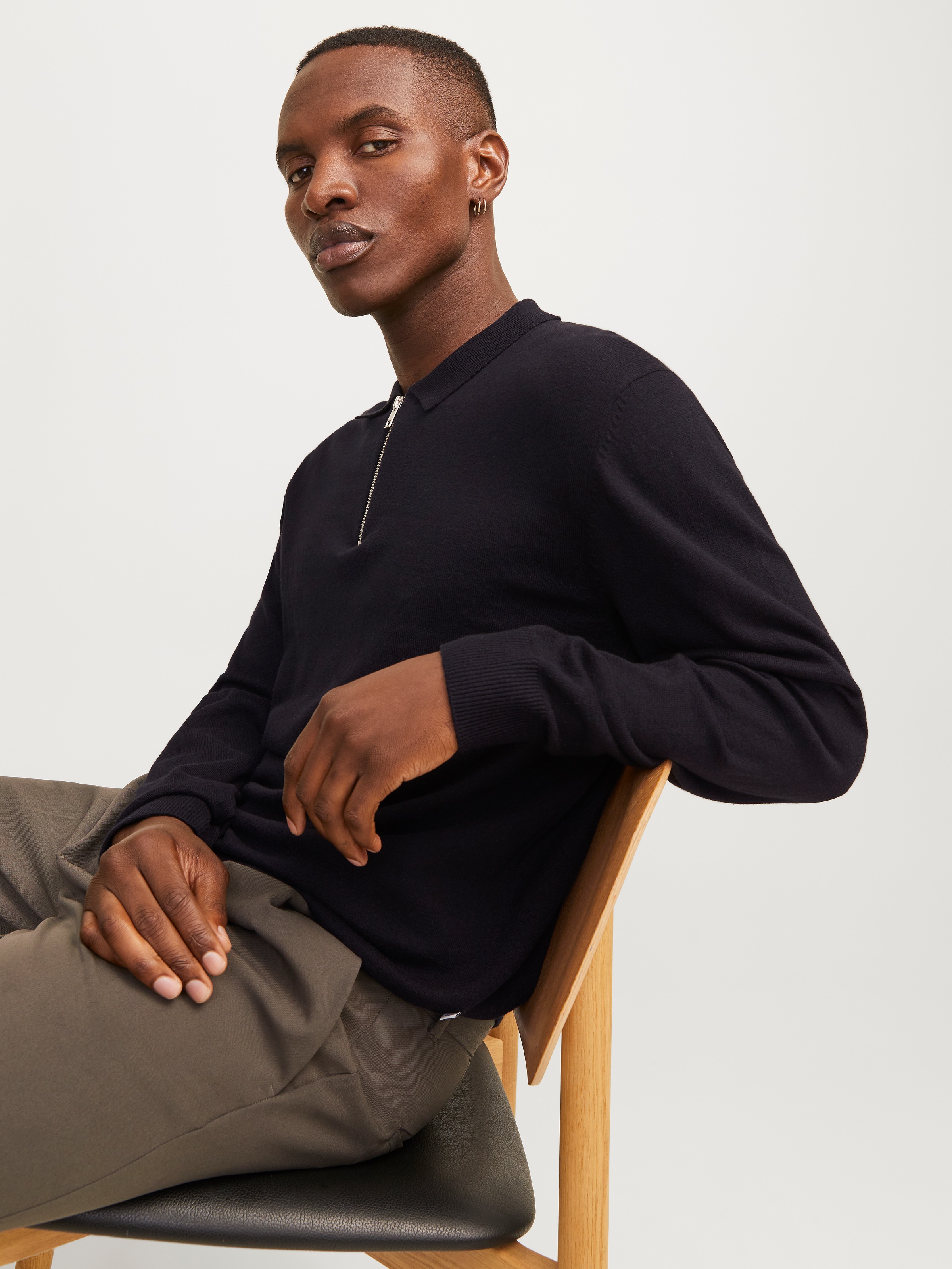 Jack & Jones "JJEEMIL KNIT POLO HALF ZIP LS NOOS" mit Polo Kragen günstig online kaufen